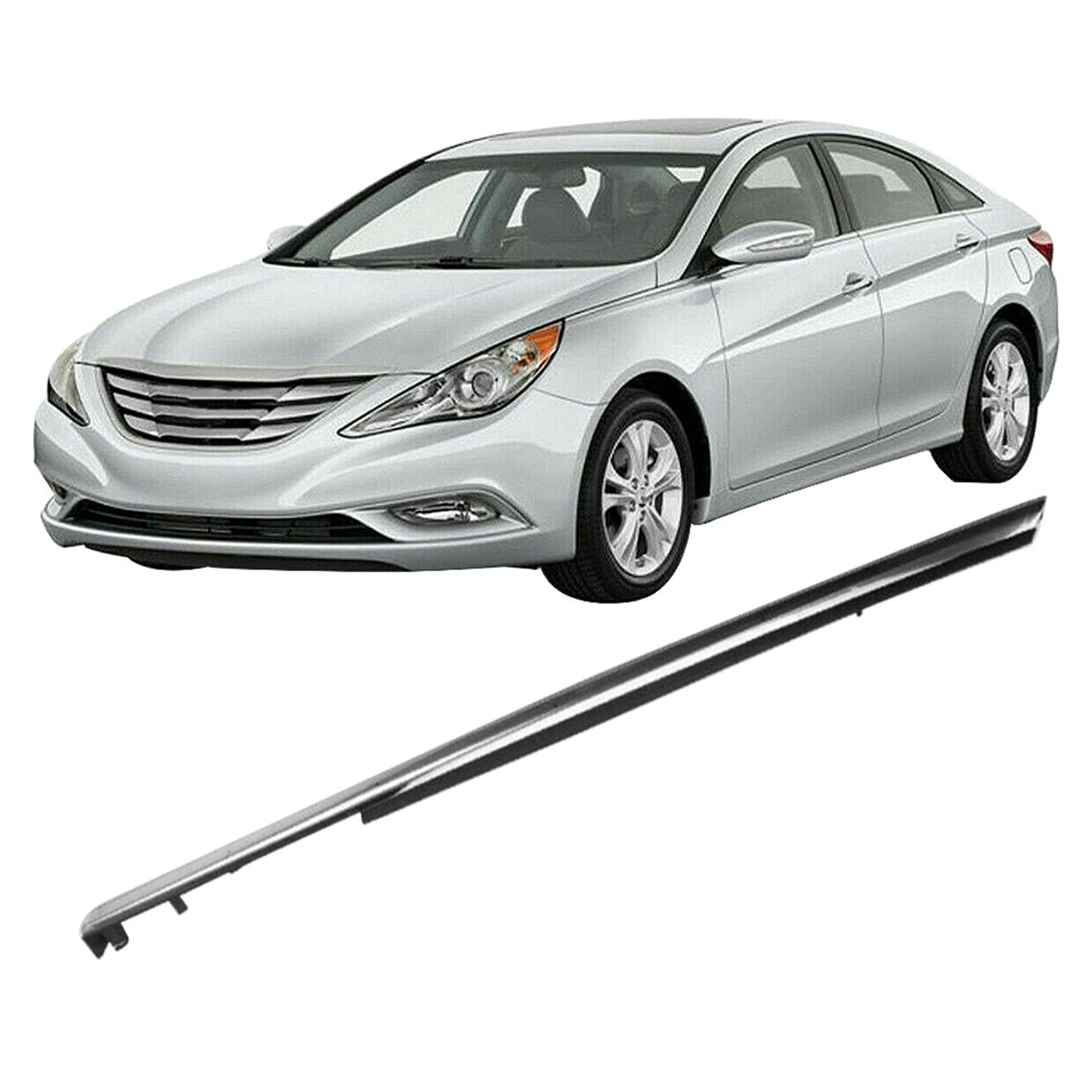 Chrome Front Left Driver Side Fender Garnish Molding Trim Replacement for Sonata 2011-2014