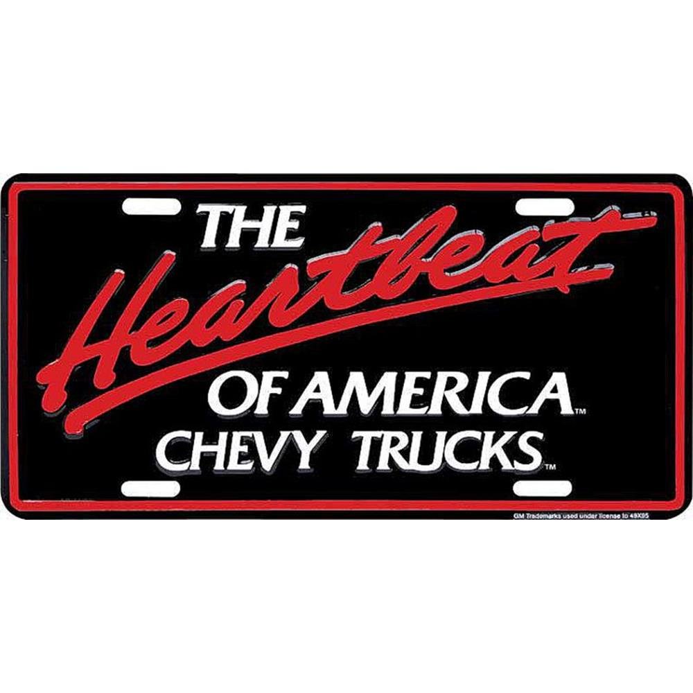 Signs 4 Fun Parody License Plate | Chevy Truck Heartbeat | 12” X 6” Decorative License Plate | Decoration Plate For Vehicle/Wall | Man Cave Decorations | Made In The Usa