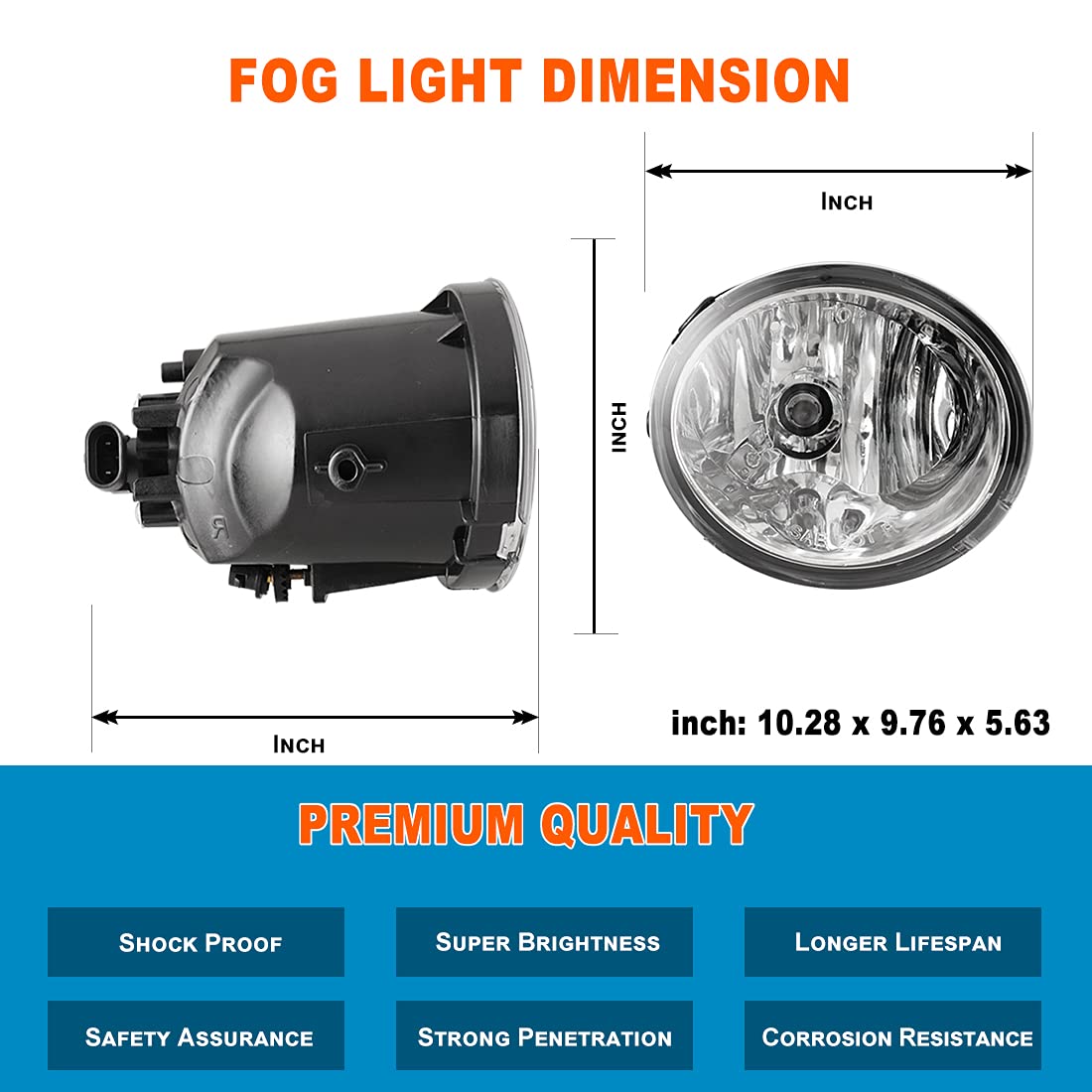 Nixon Offroad Fog Light Set For 2001-2007 Toyota Sequoia, 2000-2006 Toyota Tundra W/Bulbs + Wiring Kit + Switch, Driving Fog Light Assembly (Clear Lens)