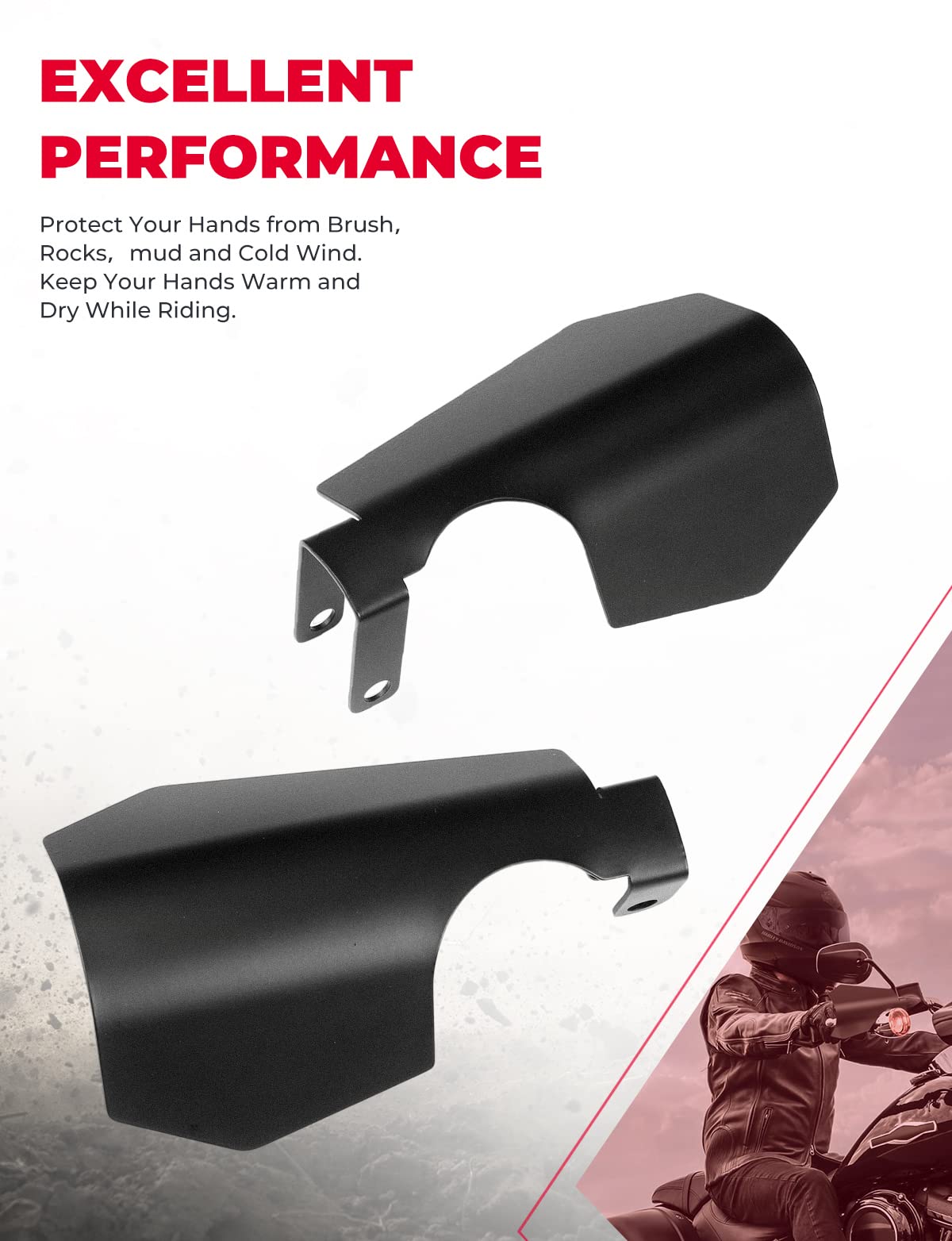 Kemimoto 1 Pair Motorcycle Handguards, Coffin Cut Hand Guard Hand Shields Compatible With 2012-2022 2023 Softail Fat Bob Slim Sp