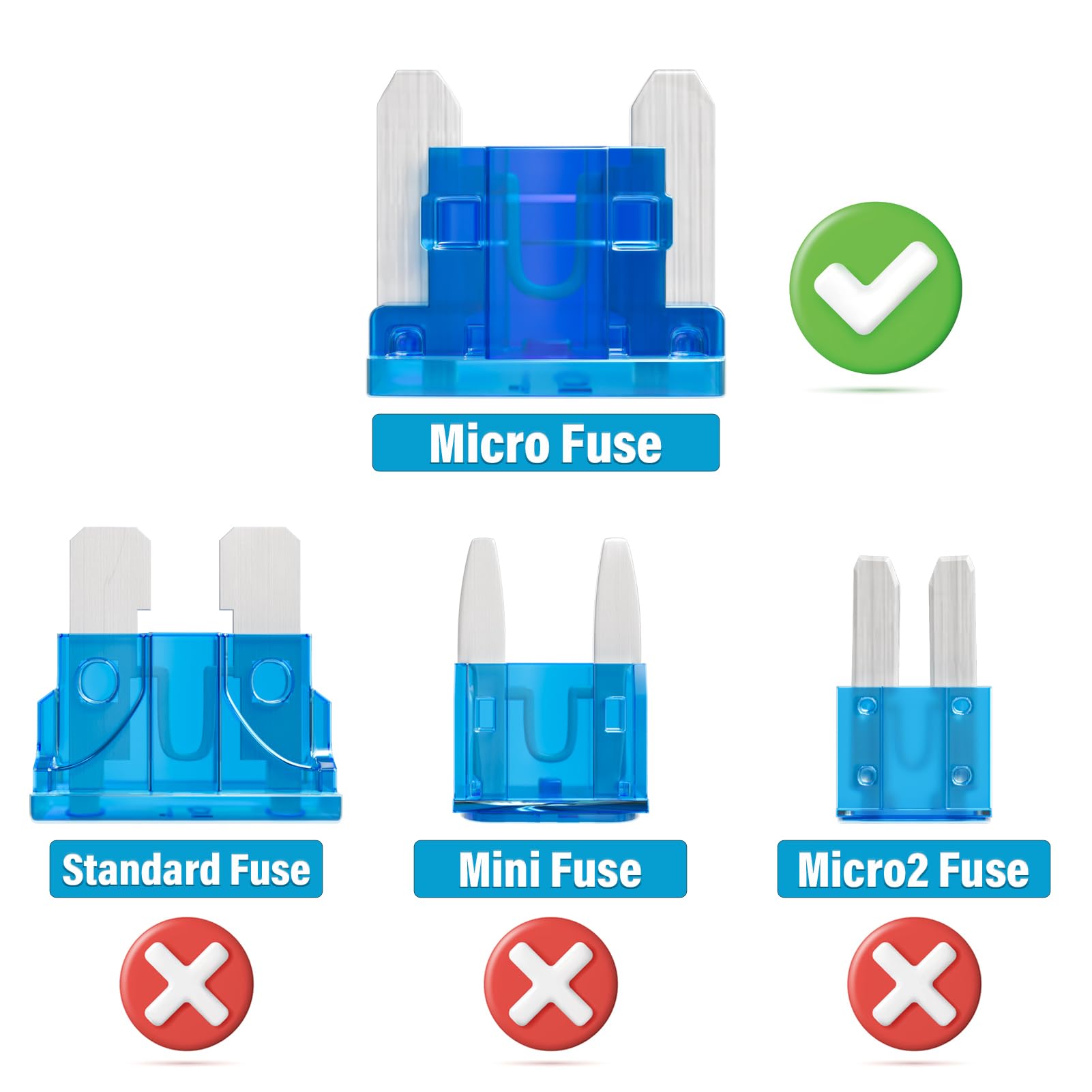 ALLECIN 15A Low Profile Mini Fuse 15 Amp Micro Car Fuses 15Amp Auto Blade Fusible Automotive Fusibles para Carro for RV Boat Aut