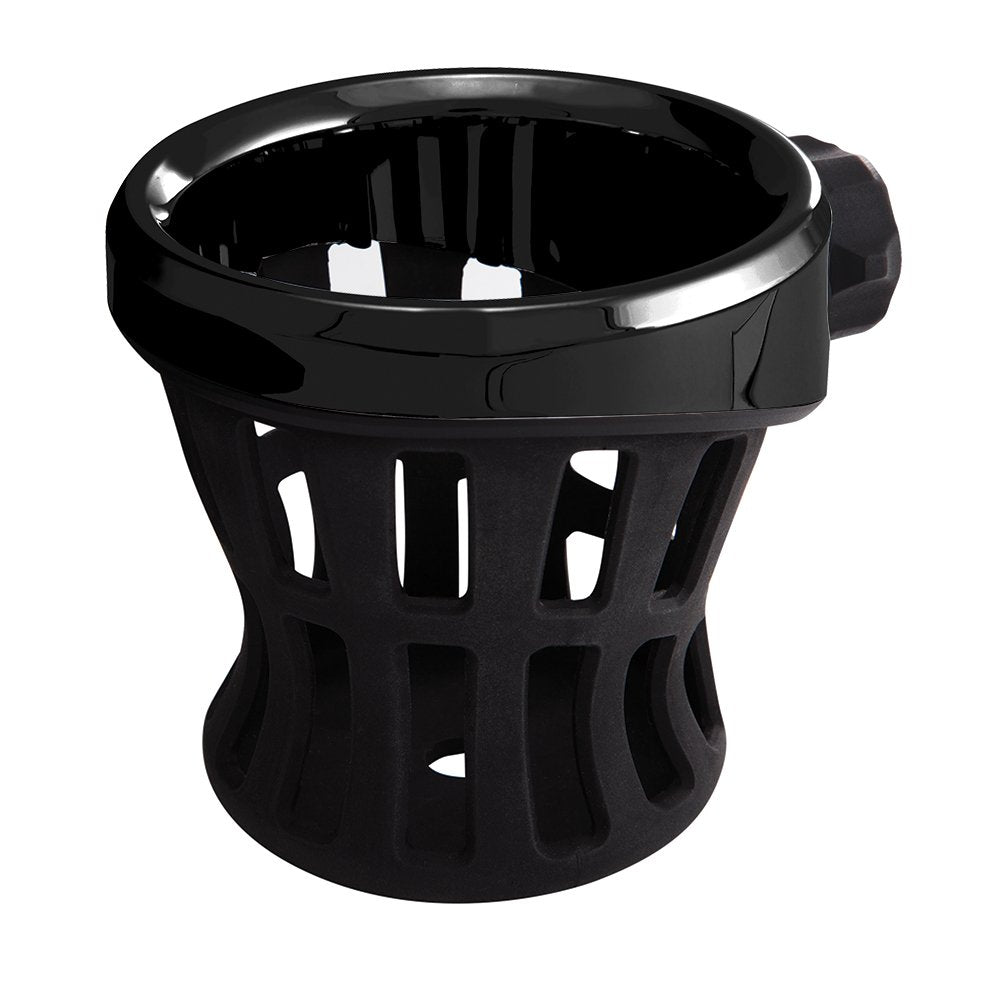 Ciro Black Rubber Drink Holder For Harley - 7/8-1 In. Black Clamp Mount 50613