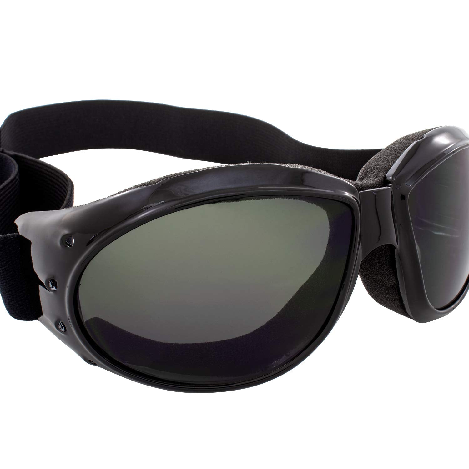 Global Vision Eliminator Padded Motorcycle Riding Goggles For Men And Women (Black Frame/Smoke Lens)