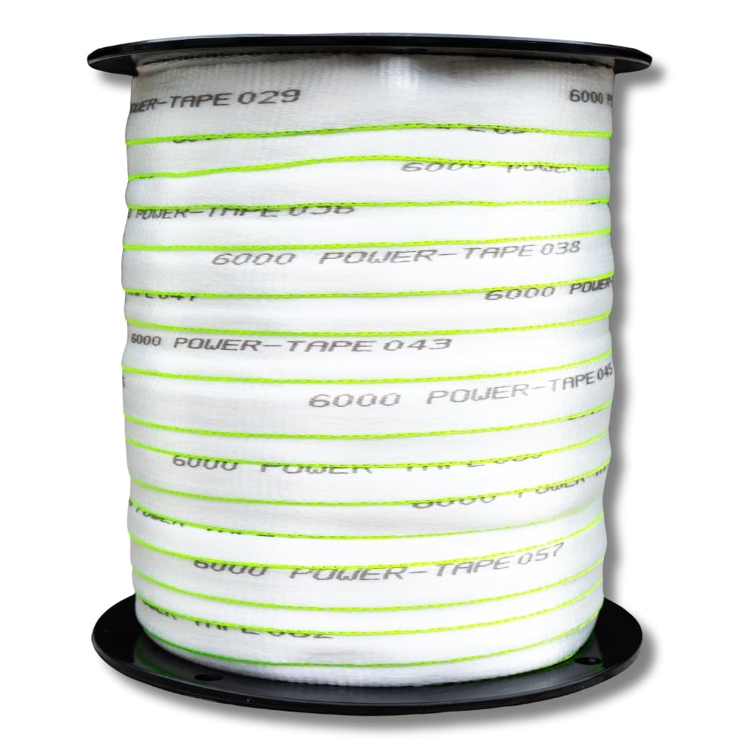 Pull Tape Power-Tape | Made In Usa | 100% Polyester | Cable Wire Pulling Webbing, Flat Rope | 6000 Lb (1 Inch) X 5,000 Feet