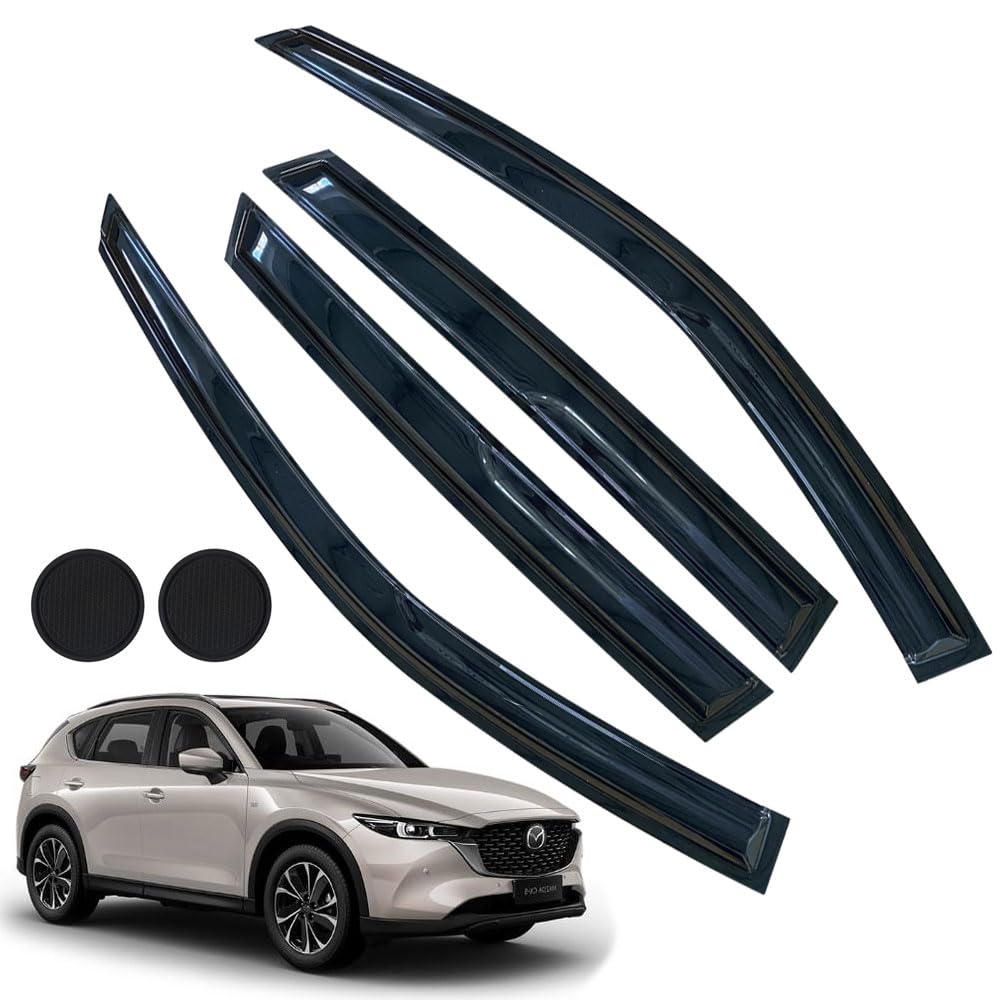Letingfar Rain Guards For Mazda Cx-5 2017-2023, Tape-On Side Window Deflectors For Mazda Cx-5, Window Visors For Mazda Cars, For