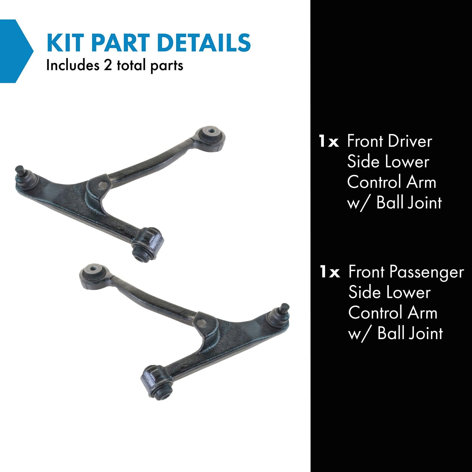 Trq Front Lower Control Arm With Ball Joint Set Compatible With 1995-1999 Dodge Neon Plymouth