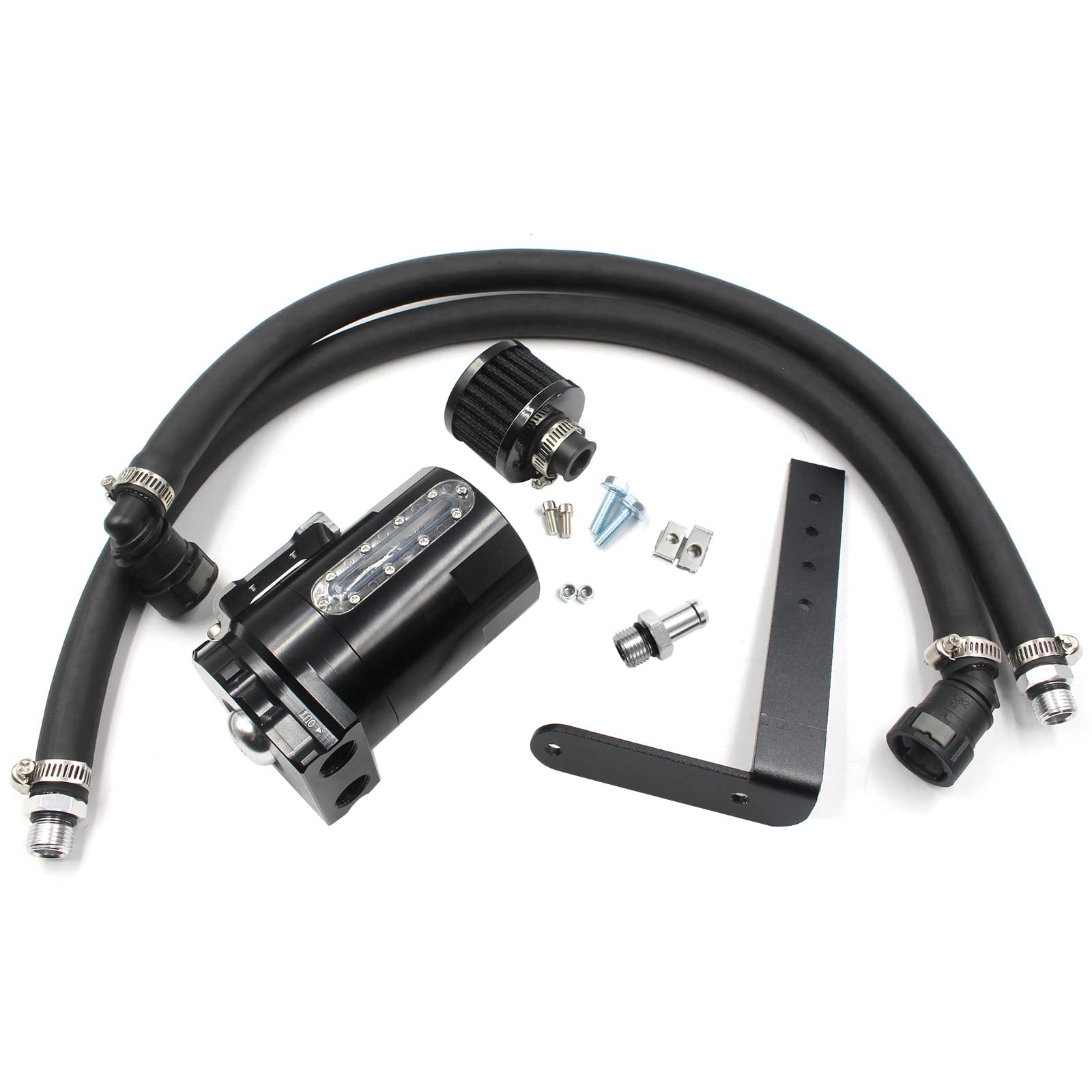 Oil Catch Can Passenger Side Oil Separator Tank With Breather Filter, Sight Glass Fits Ford F150 5.0L/2.7Eb/3.5Eb 2011-2021, Rap