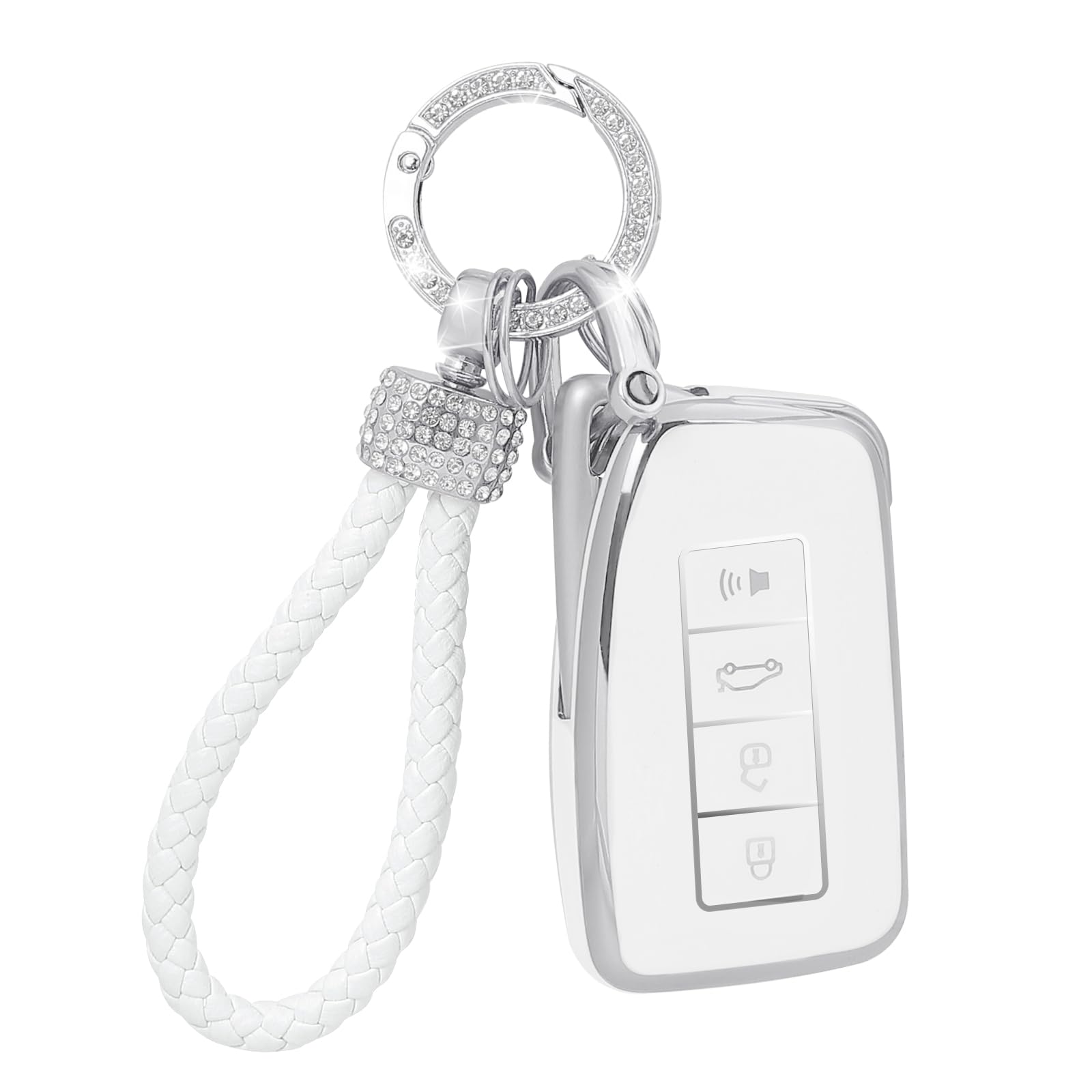 COGEEK Key Fob Cover with Bling Lanyard, Key Fob Case Car Key Protector Compatible with Lexus RX IS ES GS LS NX RS GX LX RC LC S