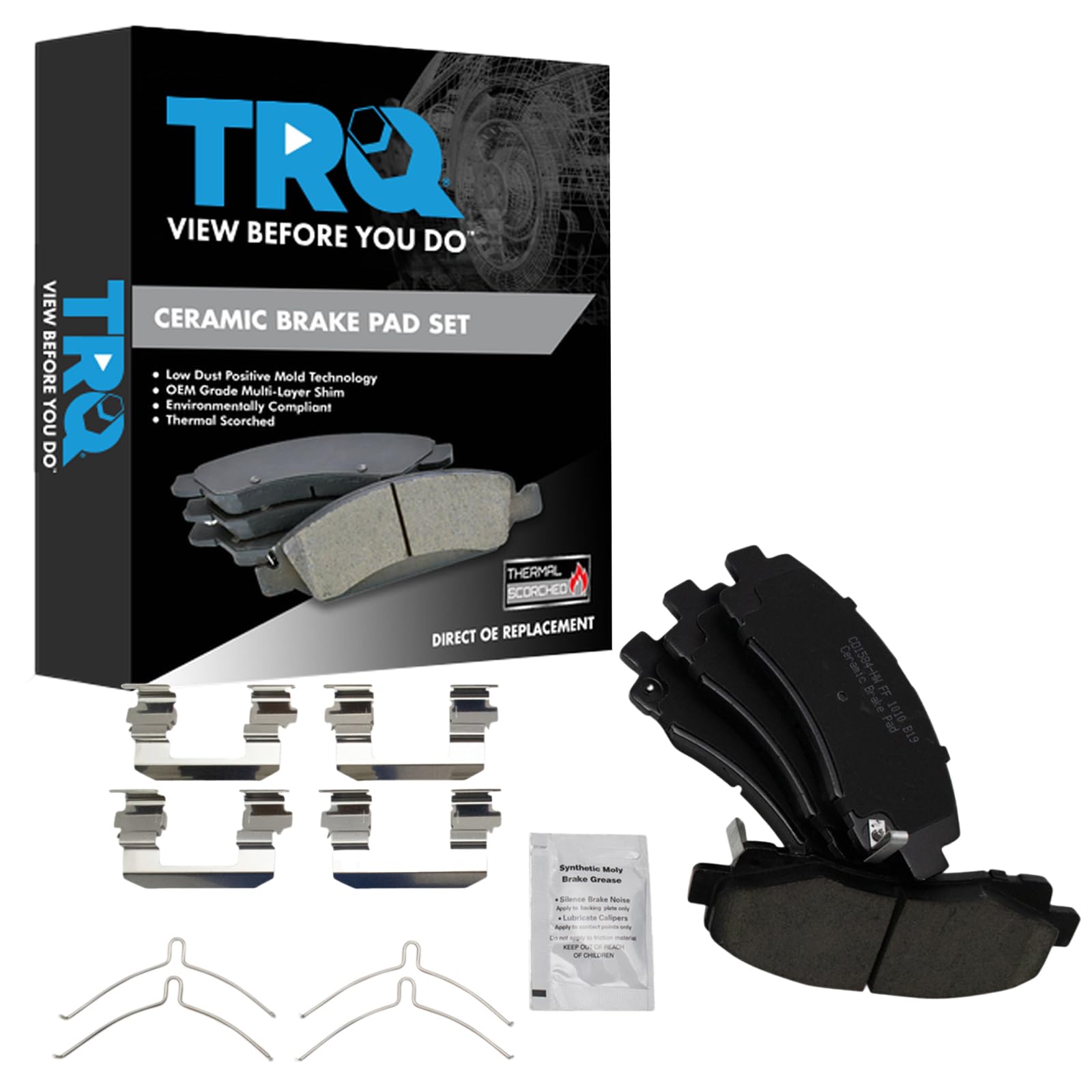 TRQ Front Brake Pads Ceramic Compatible with 2009-2014 Acura TL 2015-2020 TLX 2006-2014 Honda Ridgeline