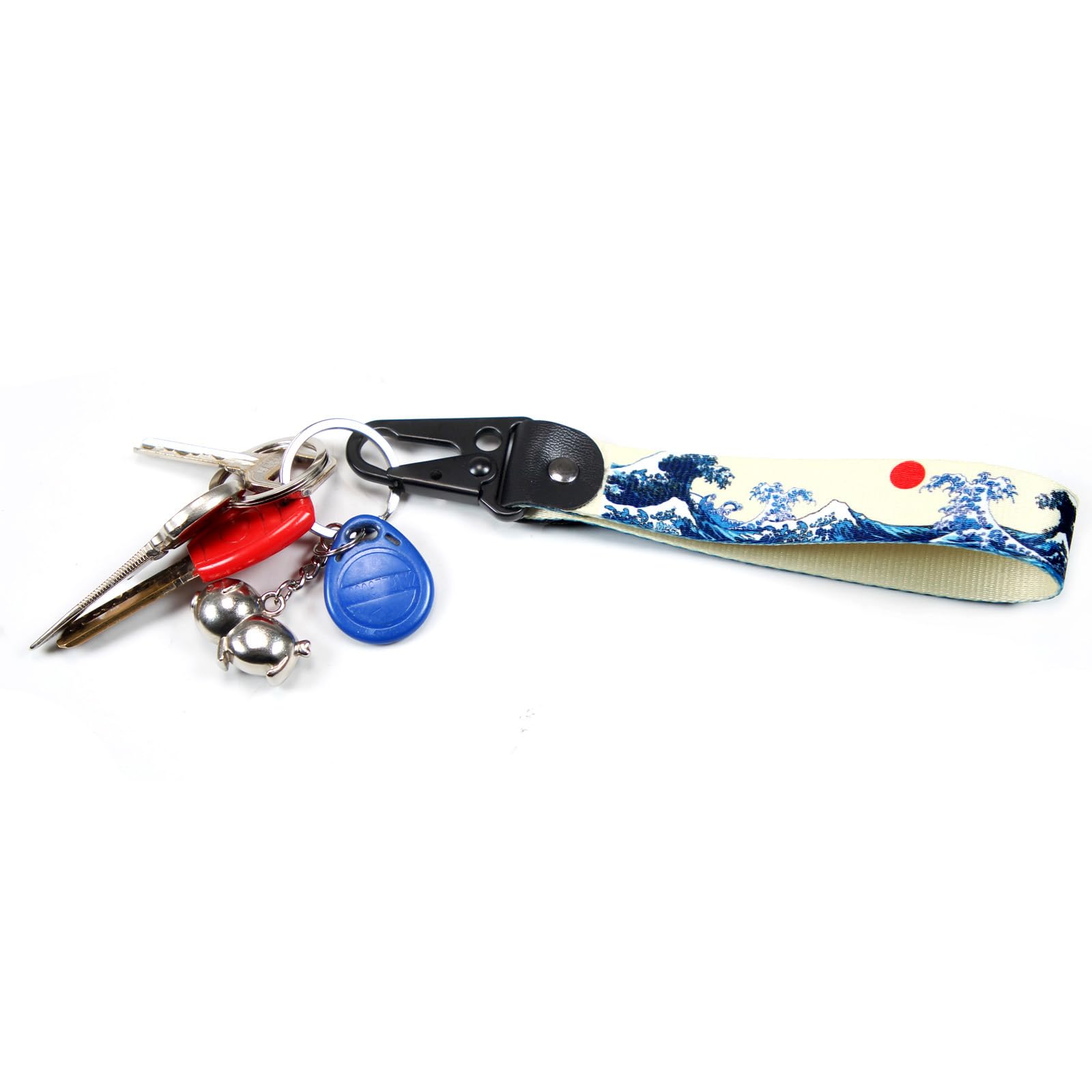 Dsycar JDM Keychain, Car Motorcycle Key Chains Jet Key Tag for JDM Cars, Bikes, Scooter, ATV, UTV [Wave]