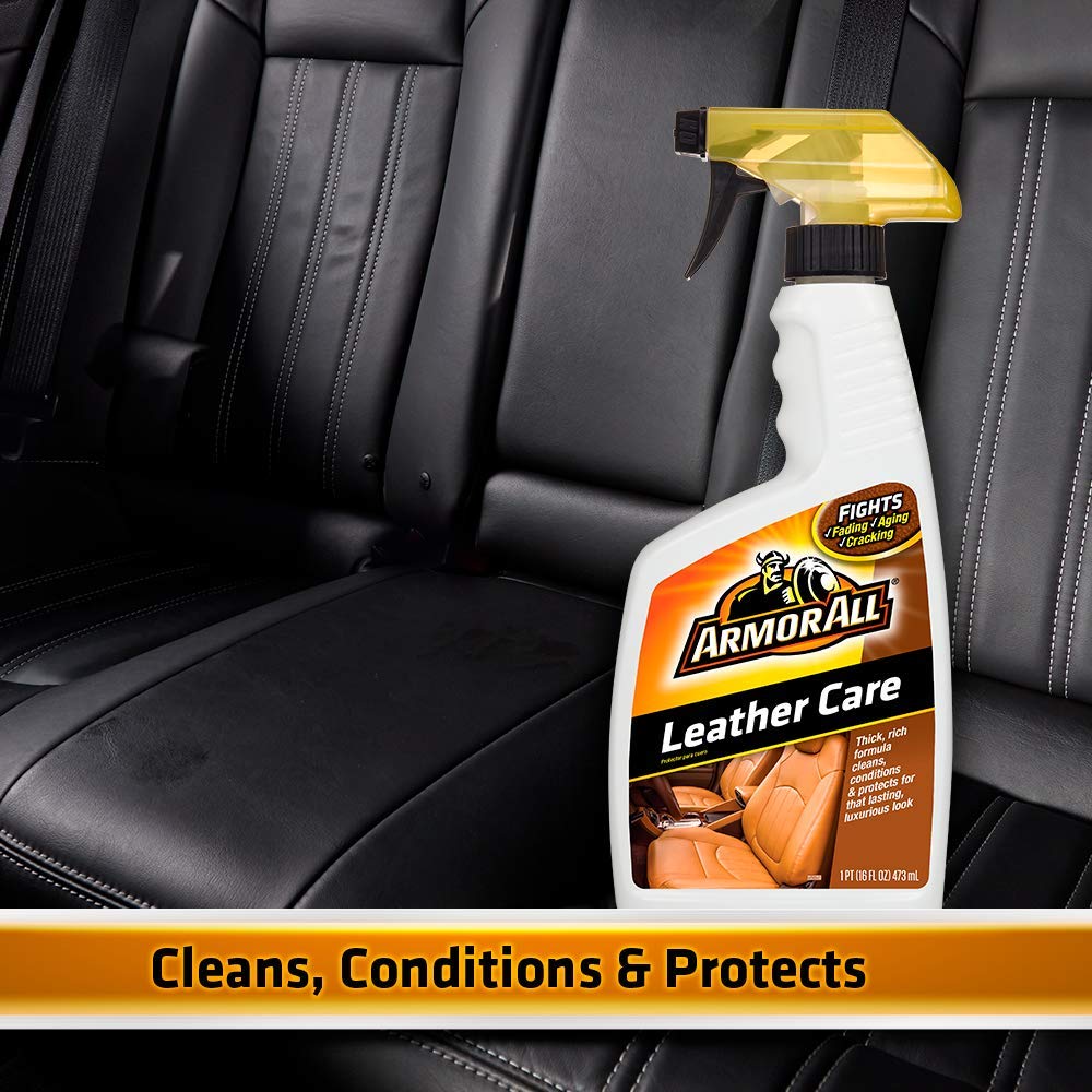Car Leather Care Spray by Armor All, Leather Cleaner and Protectant for Cars, Trucks and Motorcycles, Includes 2 Bottles, 16 Fl