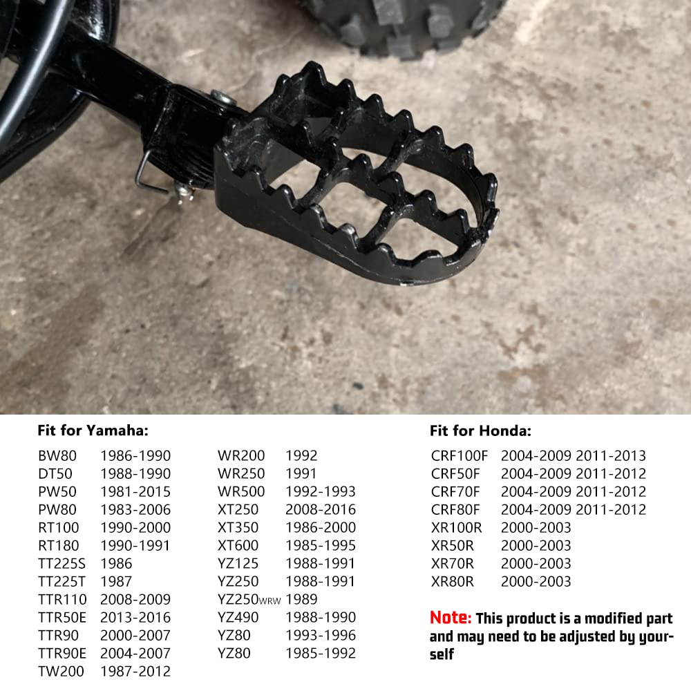 Xingwu Dirt Bike Footrest,Aluminium Footpegs Pedals,For Xr50R Pw50 Crf70 Tw200 Klx110 Crf50 50Cc 70Cc 90Cc 110Cc 125Cc Taotao Motorcycle Part