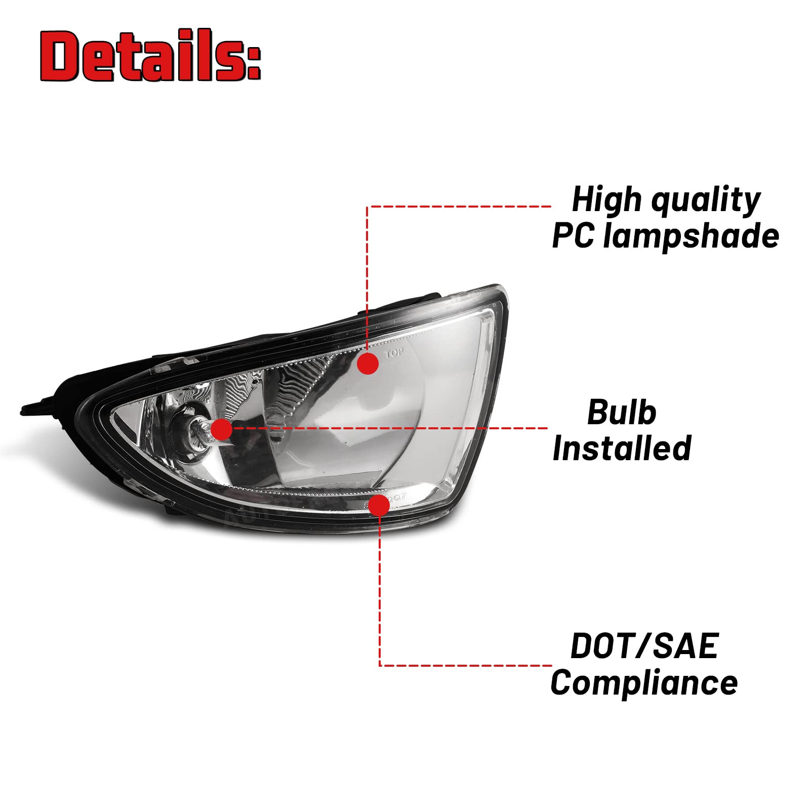 Autofree Fog Lights For Honda Civic 2004 2005 2/4 Door With H8 12V35W Fog Lamps Assembly Replacement Included Wiring Kits & Swit