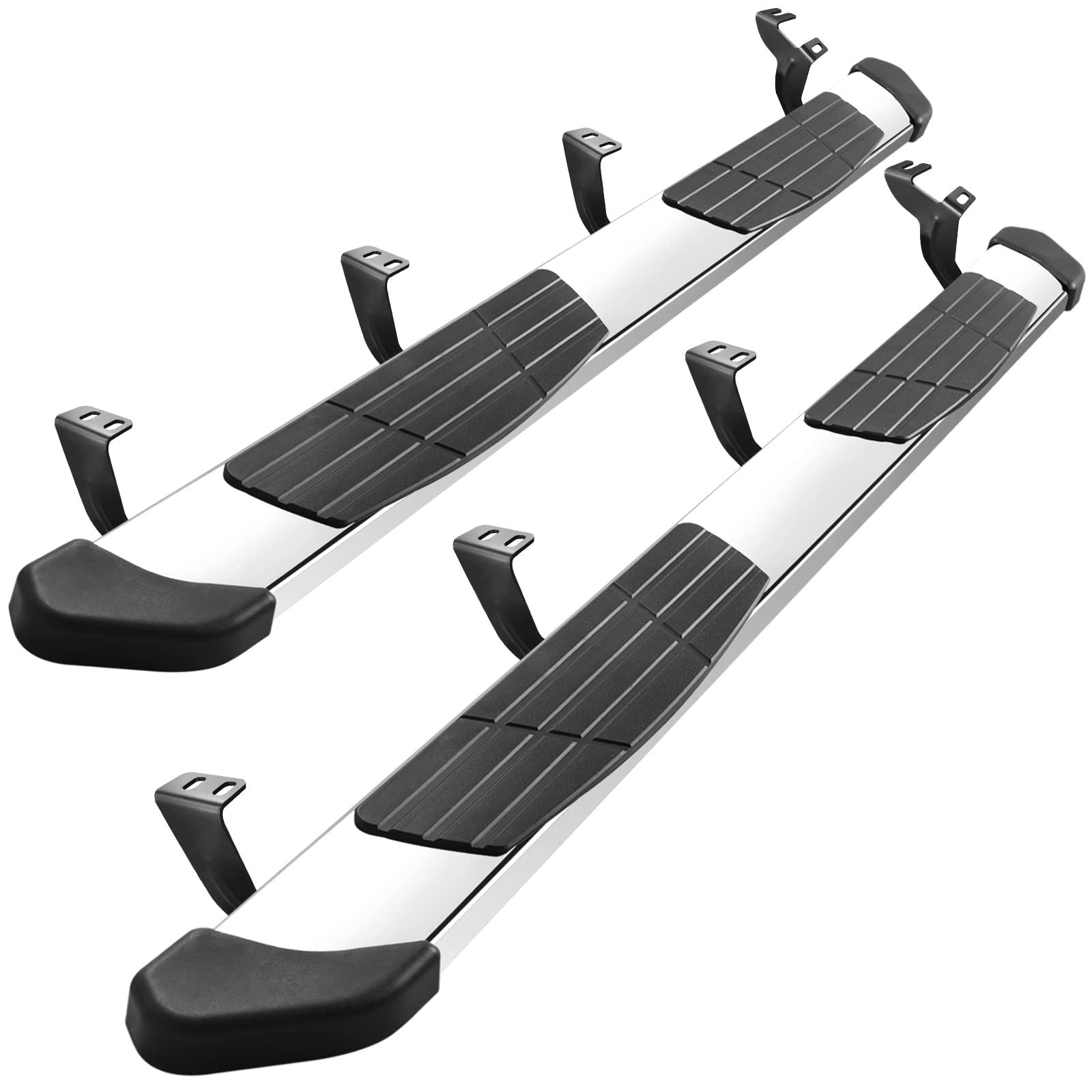 Othowe Running Boards Compatible With 2022-2025 Toyota Tundra Crewmax Cab(4 Full-Size Door), Black Flat Oval Running Boards 2 Piece Set Side Steps Step Bars Tundra Stainless Steel Running Boards.