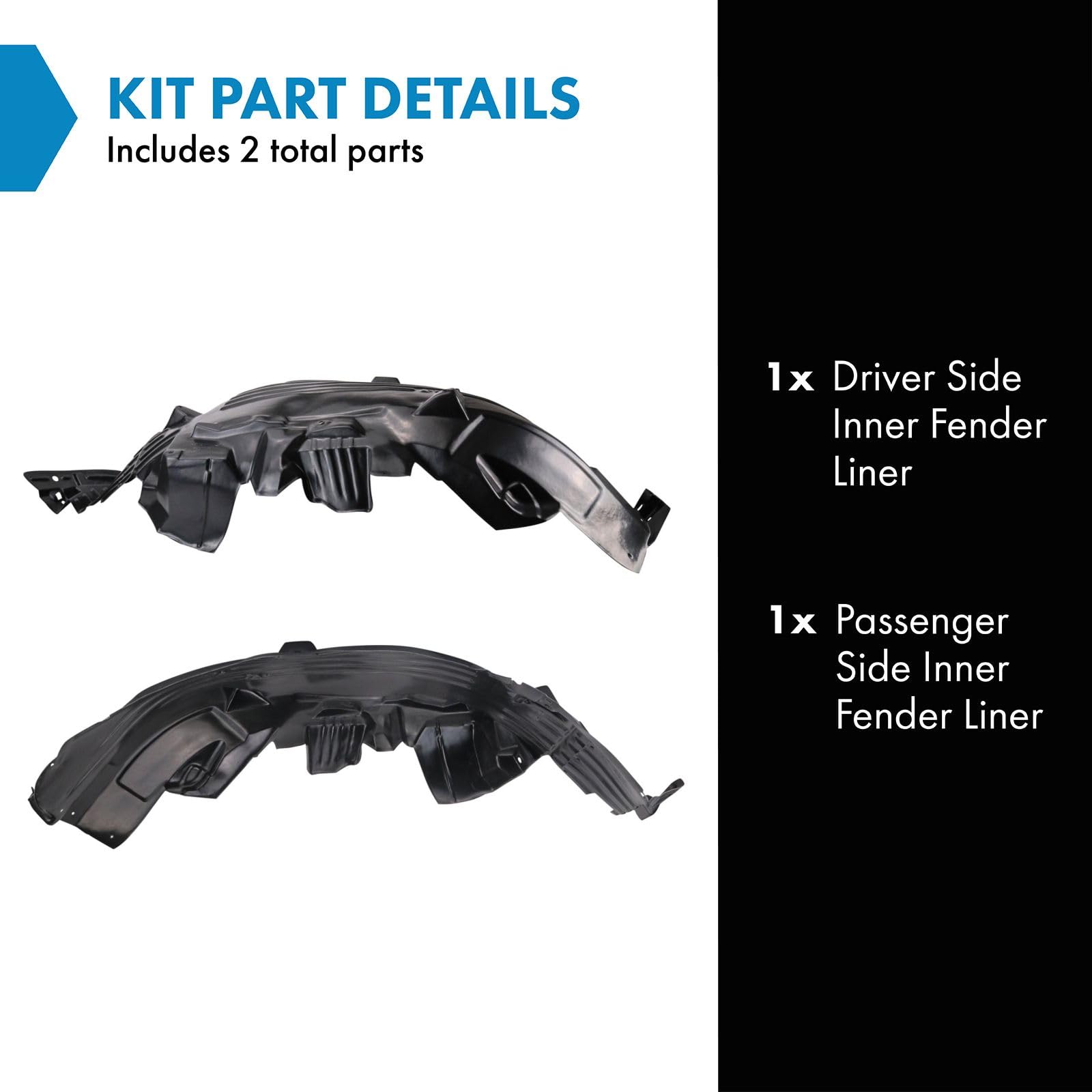 Trq Inner Fender Liner Set Compatible With 2008-2015 Nissan Armada In1250113 In1251113 Ni1248136 Ni1249136