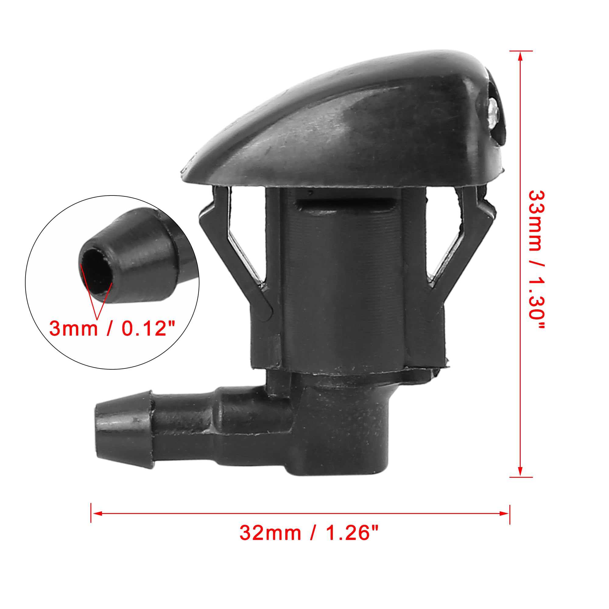 X Autohaux 2Pcs 85381-44010 Car Windshield Wiper Washer Nozzle Spray Jet Replacement For Toyota Sienna Solara Tacoma Prius Matri