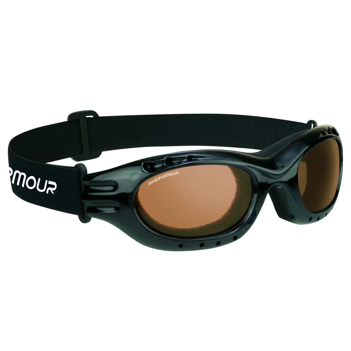 Bikershades Motorcycle Goggles Sunglasses Anti Glare Polarized High Definition Blue Blocking Lens Foam Cushion Adjustable Strap