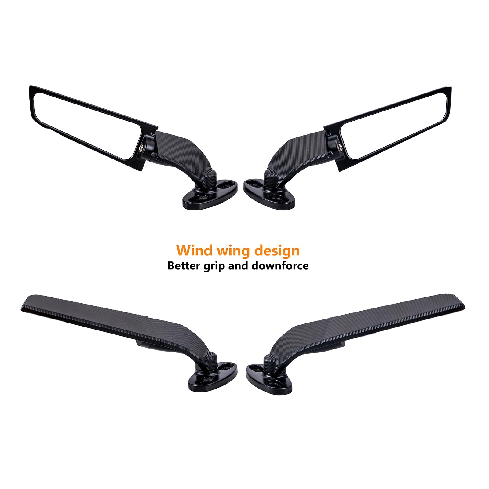 Xintre Motorcycle Rear View Mirrors with LED Turn Signal Lights Stealth Mirrors Compatible with Kawasaki Ninja 300 400 650 ZX6R,