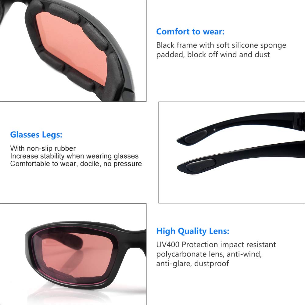 Surpassme Motorcycle Ridding Glasses Goggles Protective Eye Wear