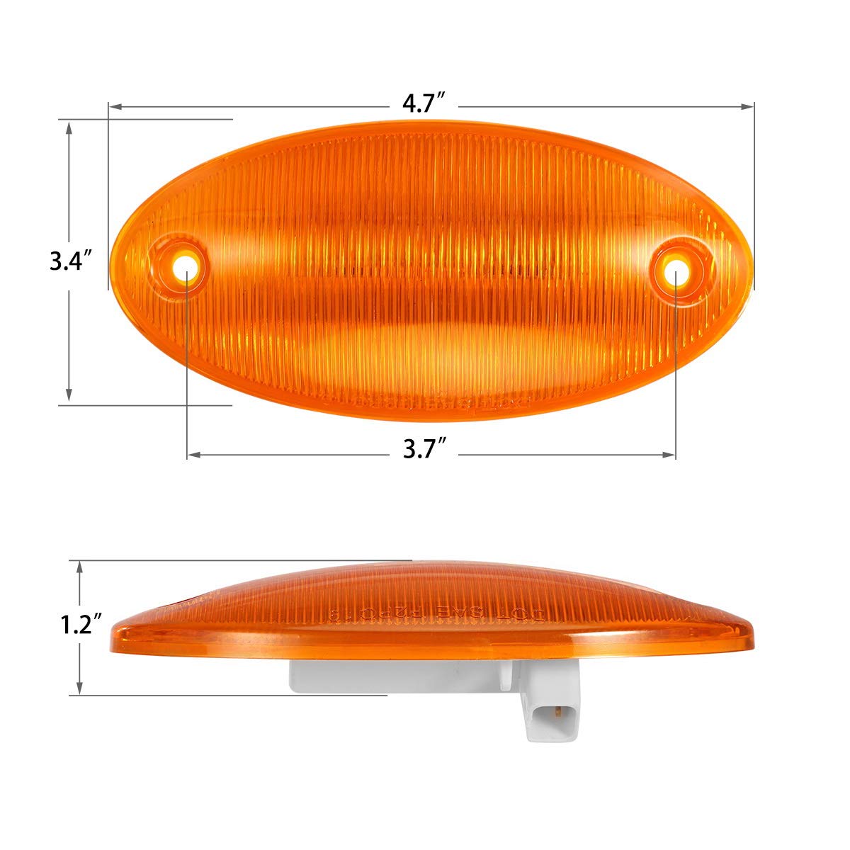 Partsam 5Pcs Cab Marker Roof Light 888-5125 Amber Lens Amber Light Top Lights Assembly Compatible With International Prostar/Lon