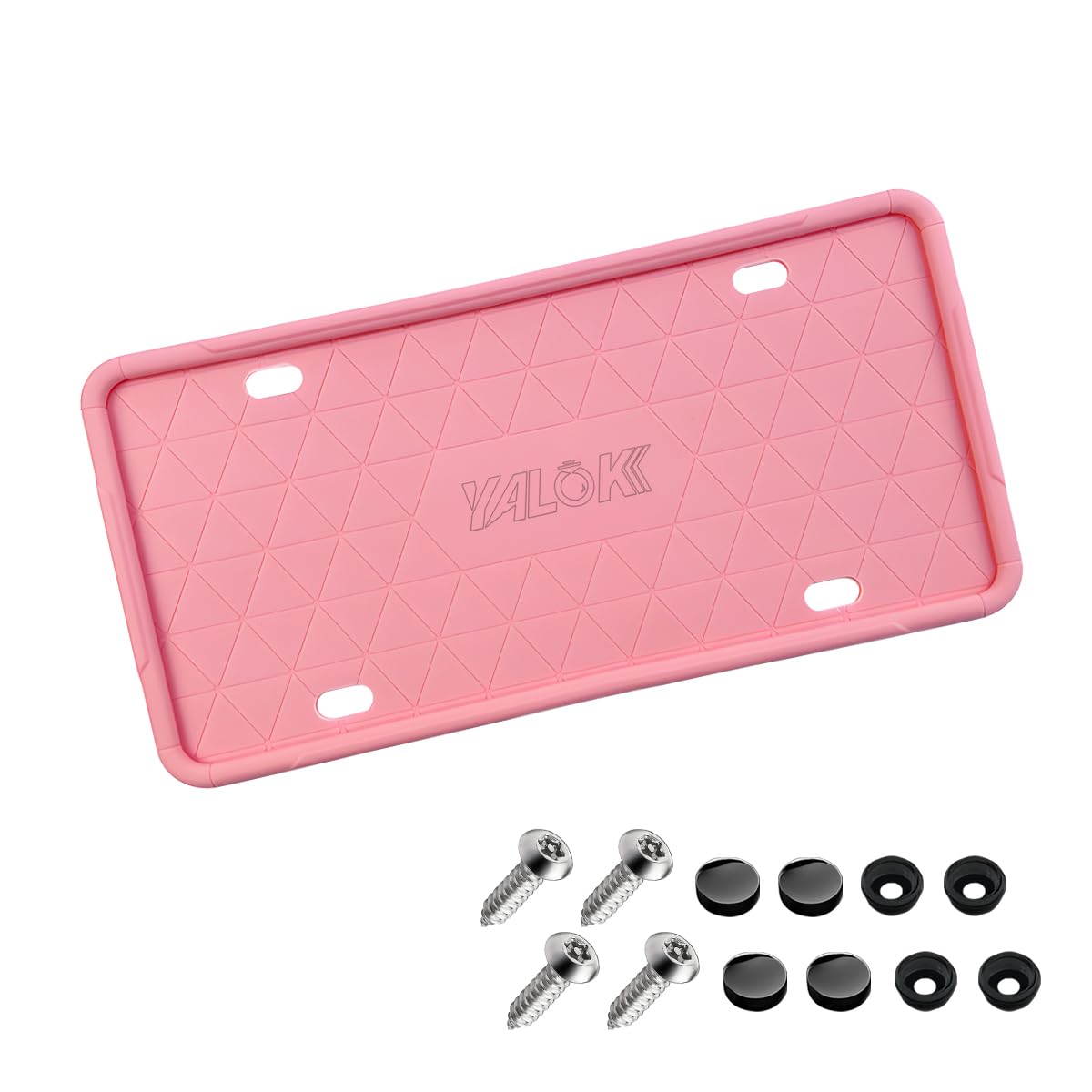 Yalok Silicone License Plate Frame With Drainage Holes, Universal Us Car License Plate Bracket Holder. Rust-Proof, Rattle-Proof,