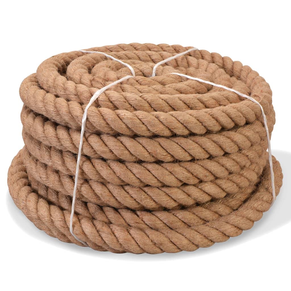 vidaXL - Versatile Natural Jute Rope, 1.2' Thick and 98.4' Long, Strong, Durable & Aesthetically Pleasing, Ideal for Gardening, Agriculture, Decking Handrail & More