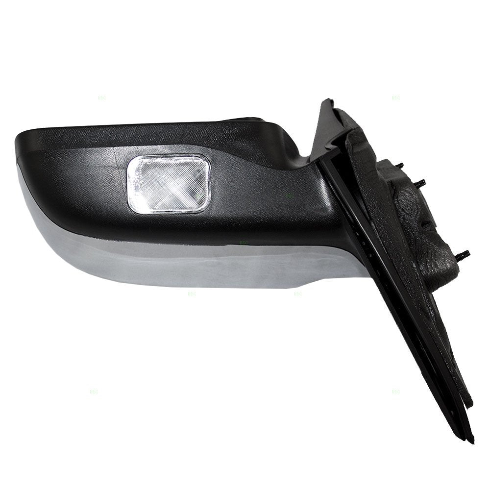 Replacement Drivers Power Side View Mirror Heated Memory Puddle Lamp Black Base W/Chrome Cover Compatible With 07-10 Mkz