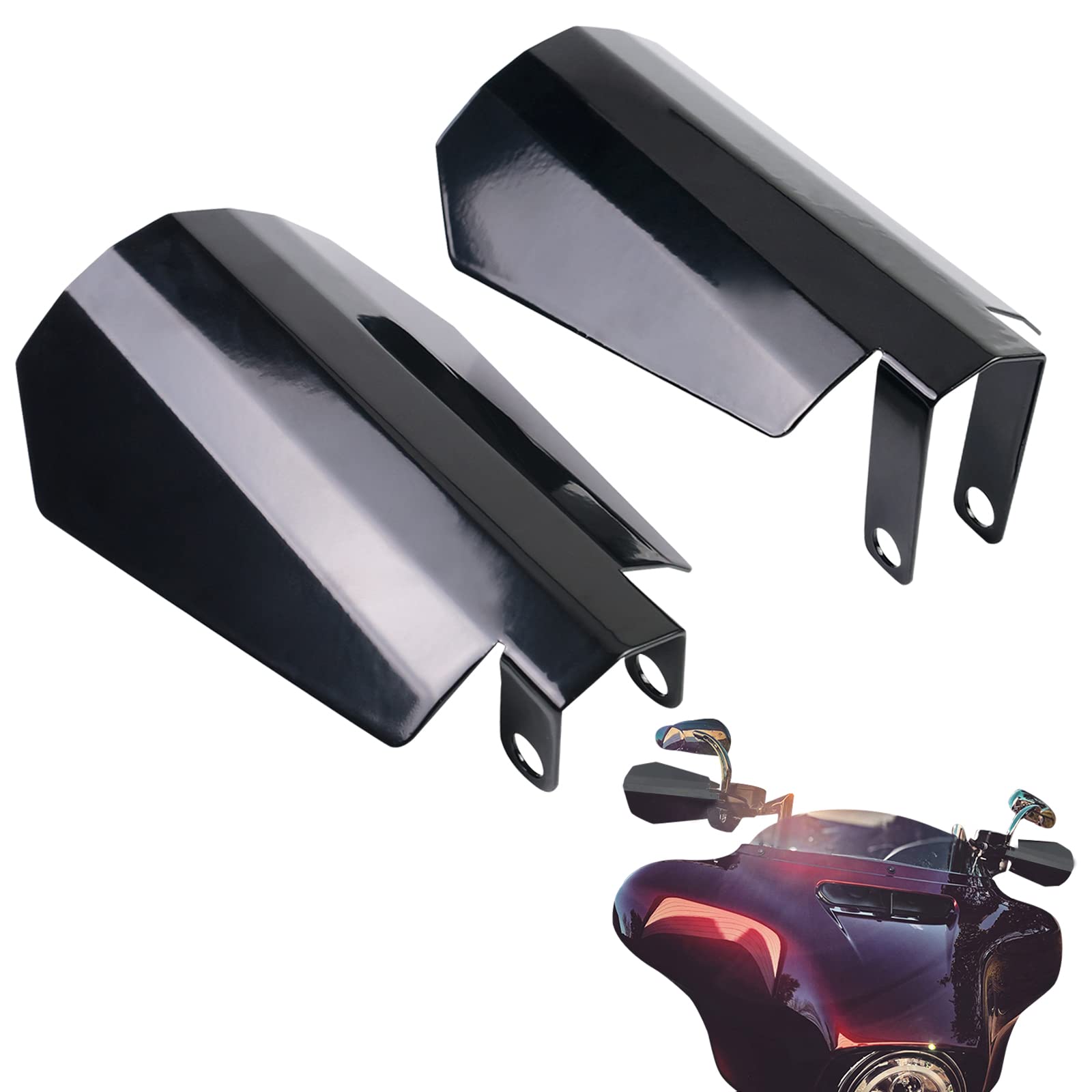 Starknightmt Motorcycle Handguards Black Coffin Cut Stainless Steel Hand Guards Compatible With Touring Models Street Glide Road King Road Glide Electra Glide 2014-2022 With Hydraulic Clutch (Large)