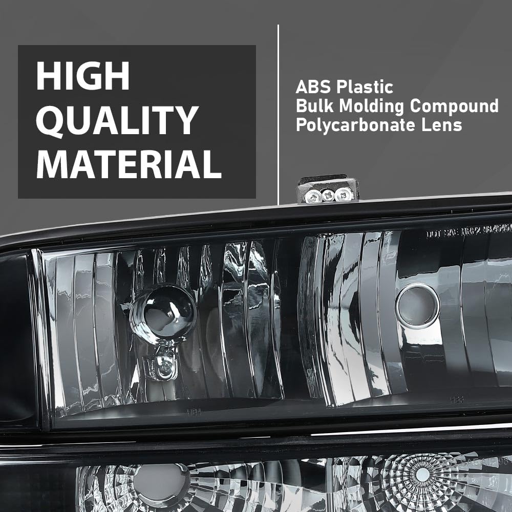 Cheda Headlights Assembly Headlamp Compatible With Chevy Blazer 1998-2005/Chevy S10 Pickup 1998-2004 W/Bumper Turn Signal Lights