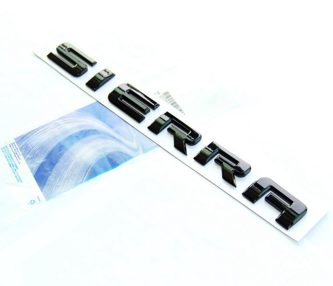 Yoaoo 1X Oem Black Sierra Nameplates Letter Emblem Badge Glossy Compatible With 2500Hd 3500Hd Sierra