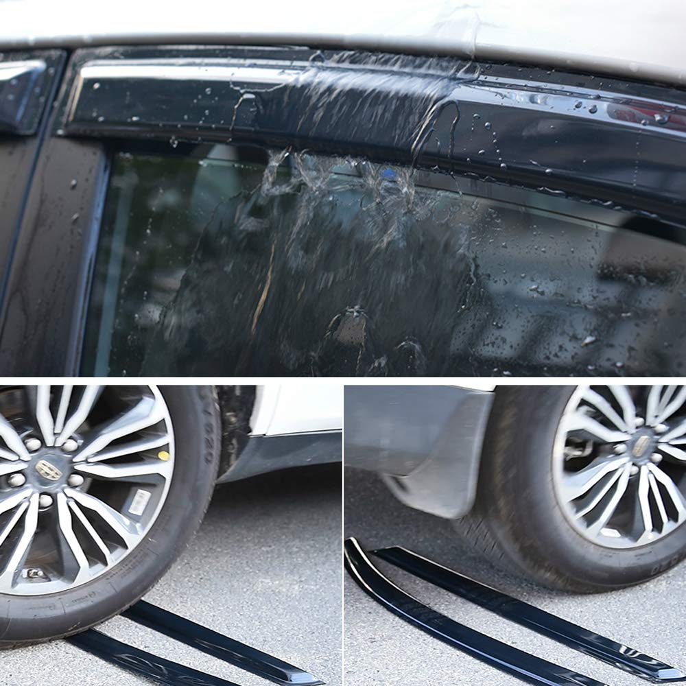 Deebior 94077 Side Window Wind Vent Deflector,4pcs Outside Mount Style Nice Sun Rain Guards Set,Window Visor fit for 2009-2014 N