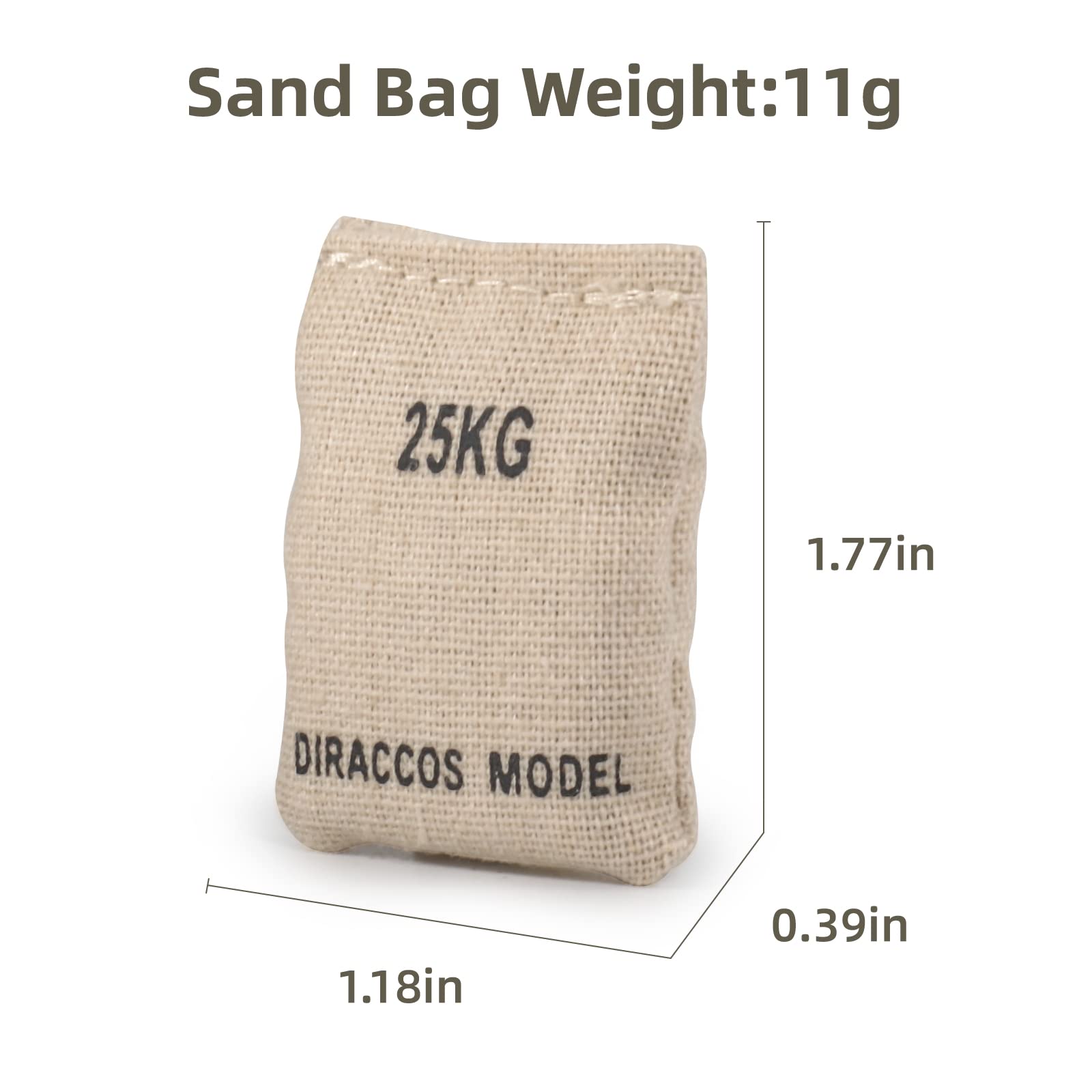 Diraccos Model Set Of 24Pcs Handmade 1/16 Scale Sand Bags 1:16 Sandbag Set, Accessory For Rc Tank Model Soldier Action Figure Ma