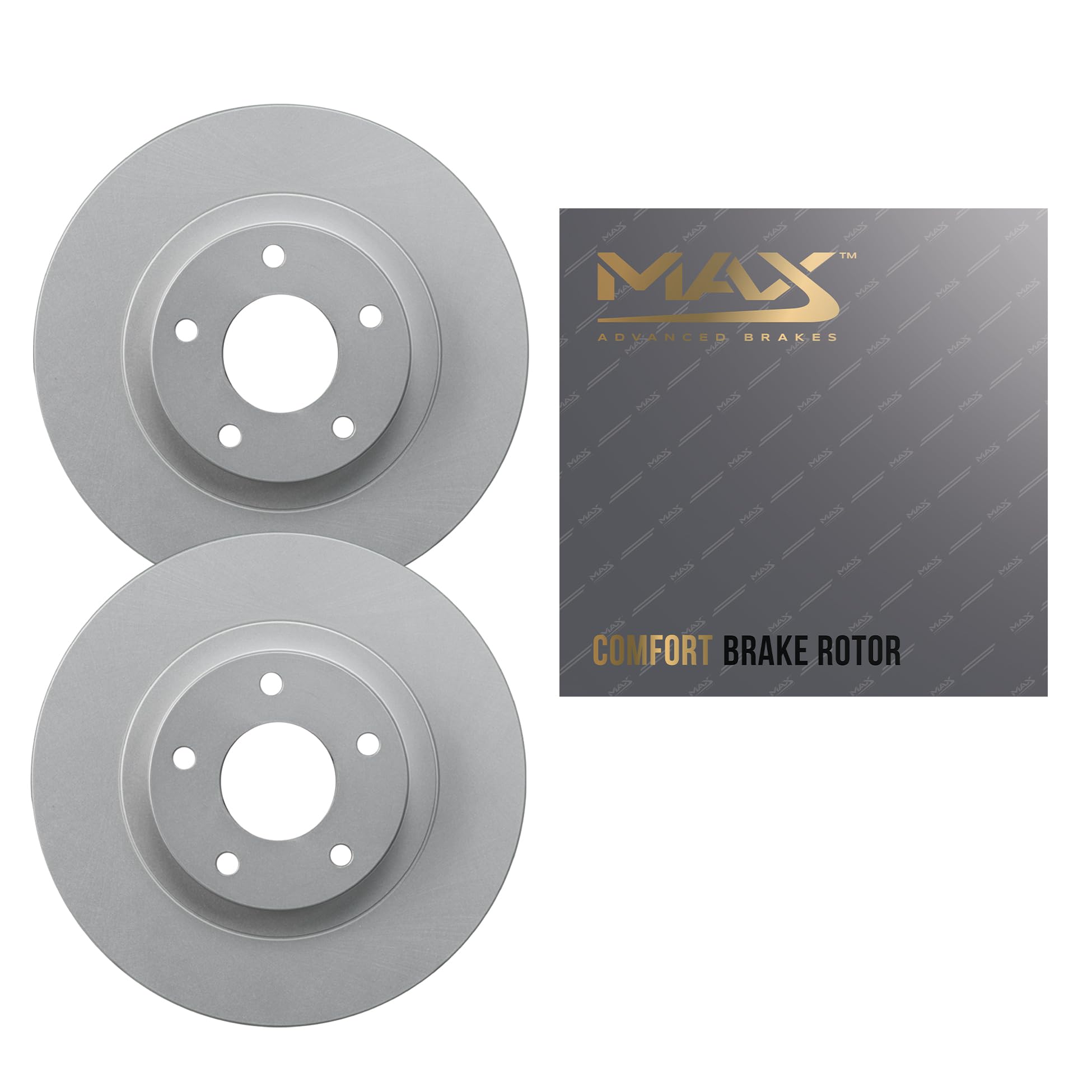 Max Advanced Brakes Front Brake Rotors Compatible With 2013 2014 2015 2016 2017 2018 Mazda 6/Cx-5 Replacement Geomet Coated Oe D