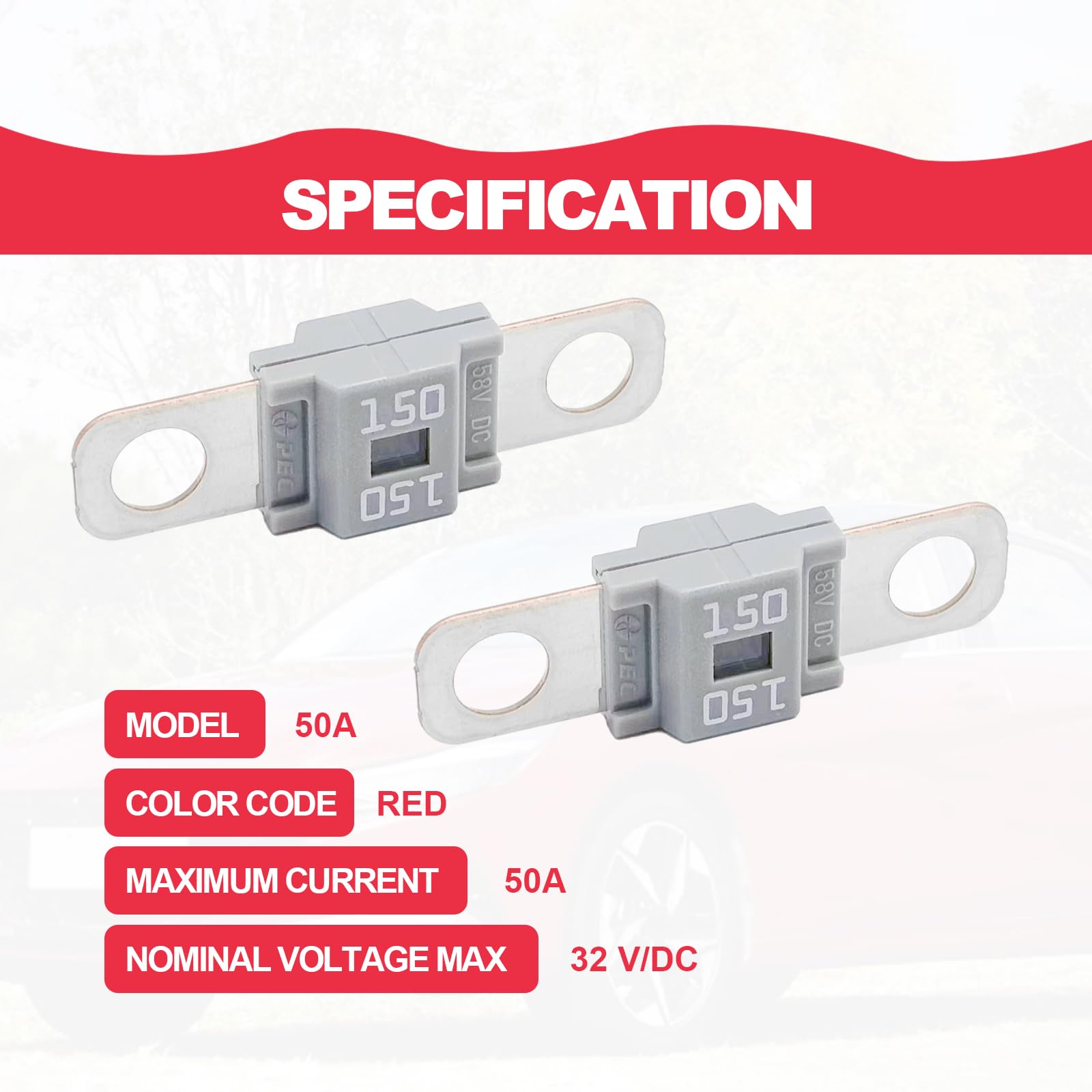 Pack of 3 AMI/Midi Fuse 150 Amp High Current Fuse Bolt-on Fuse, commonly used in cars, trucks, construction vehicles, agricultur