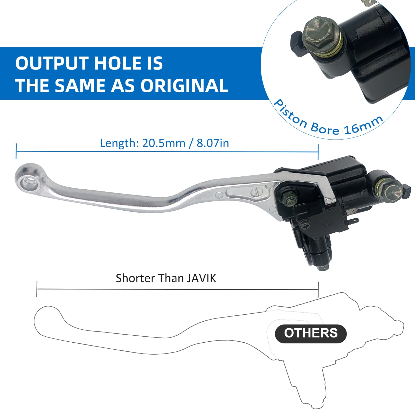 Front Right Brake Master Cylinder For Kawasaki Brute Force 650 750 4X4I Kvf650 Kvf750, Psiton Size 16Mm, Oem# 43015-0036 43015-0711