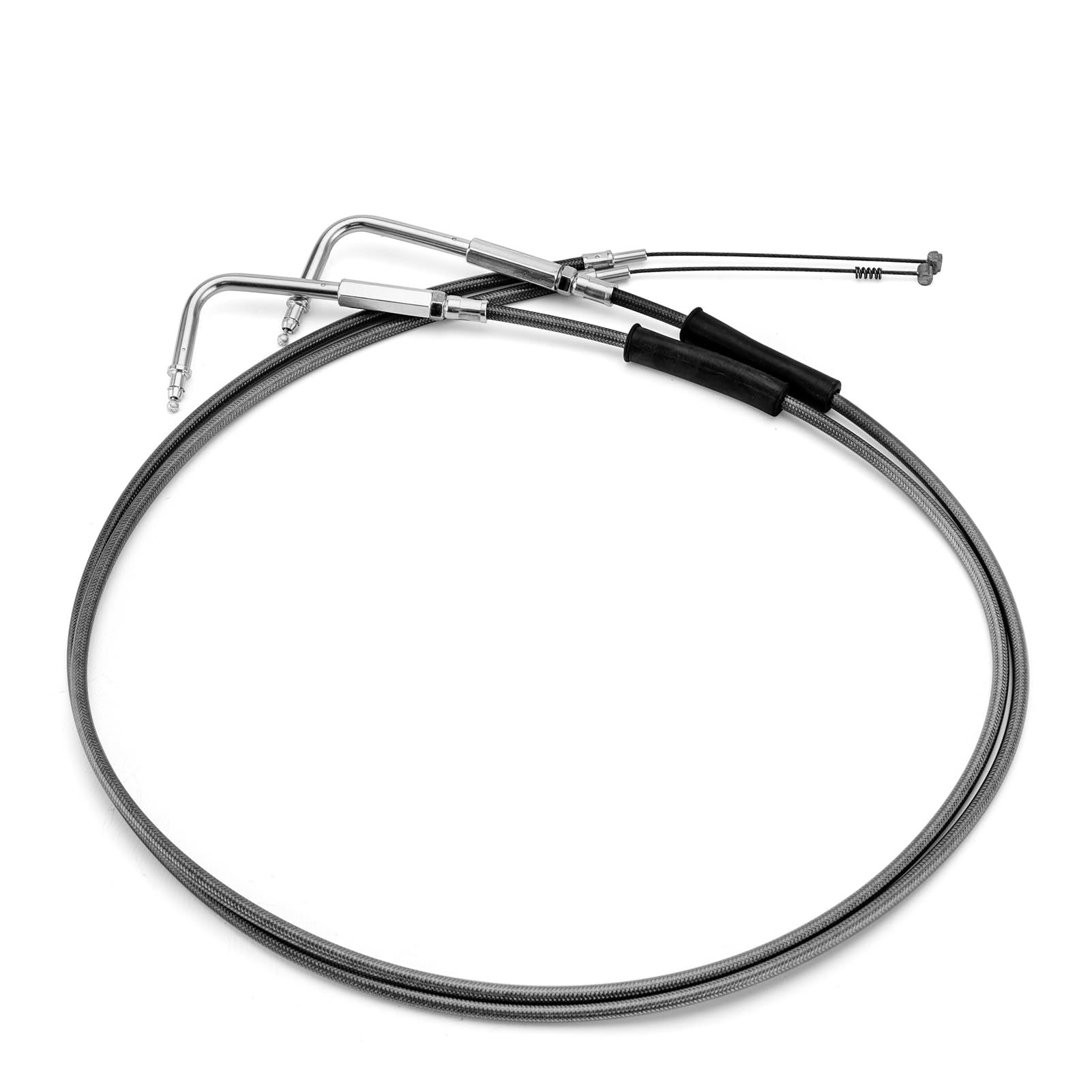 Mofun Extended Length 42'' Throttle Cable and Idle Cable Kit Stainless Steel Compatible with Harley Sportster XL 883 1200 Dyna S
