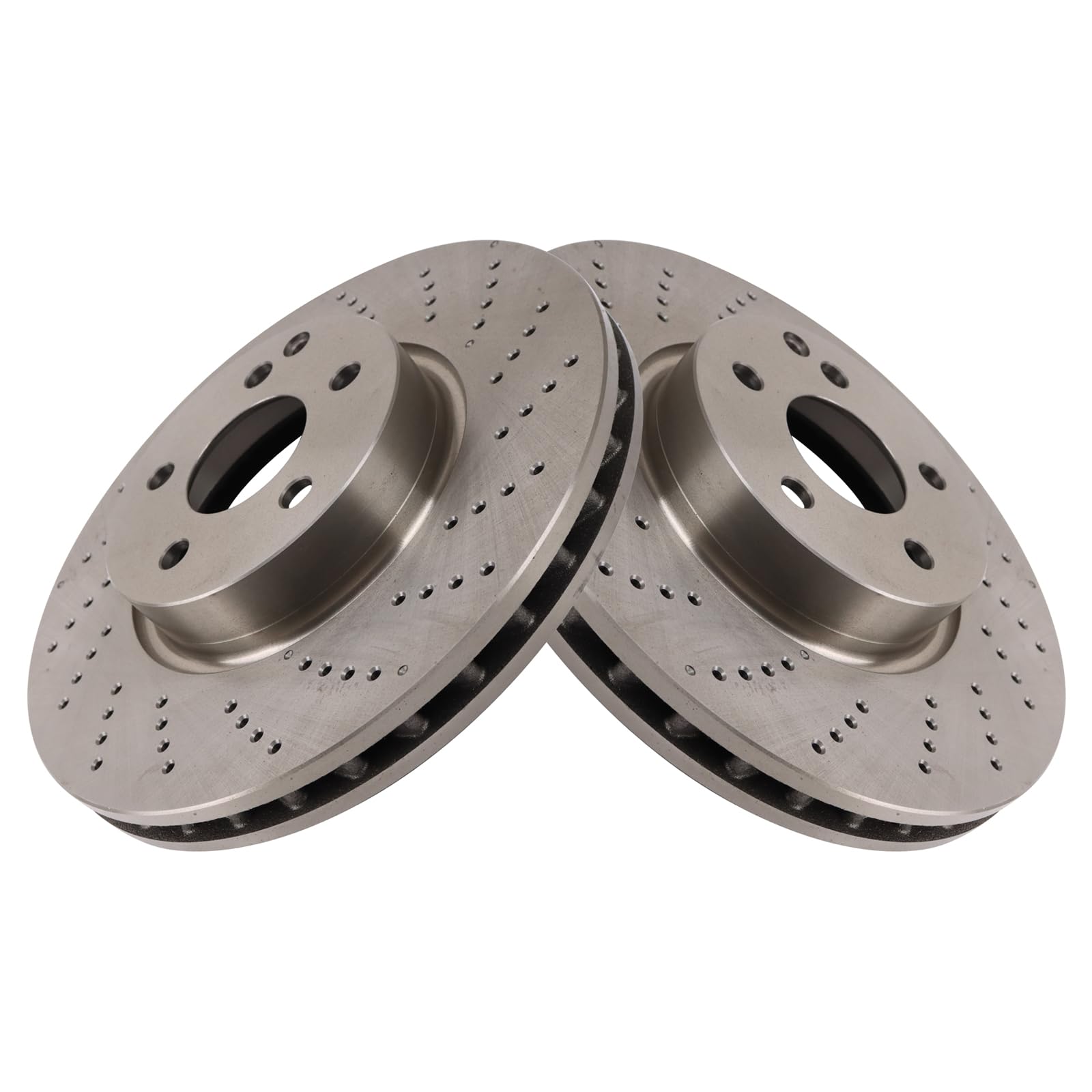 Trq Front Brake Rotors Set Compatible With 2008-2012 Mercedes-Benz C350 2010-2012 E350