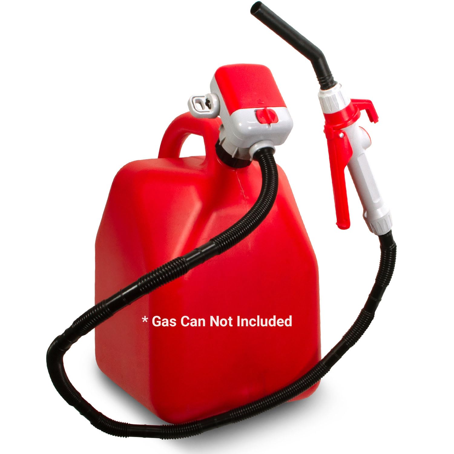 TERA PUMP Battery Gas Pump - 10L/min, 4-AA Powered, 4.1-ft Hose, Red, Plastic