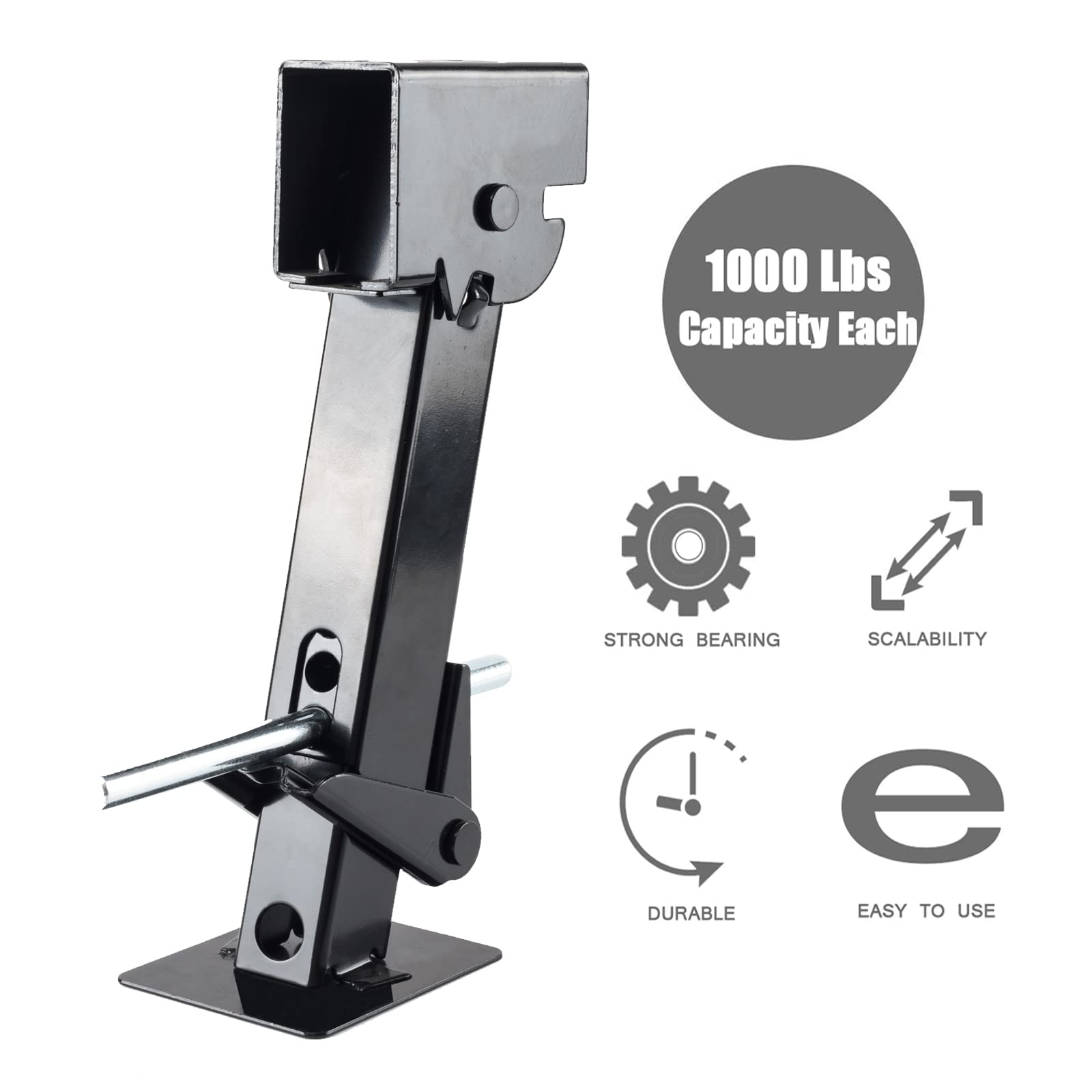 LUSHIH Set of 4 Trailer Stabilizer Leveling Jacks Folding Telescoping Legs for Travel RV Camper - 1000lbs Capacity Each