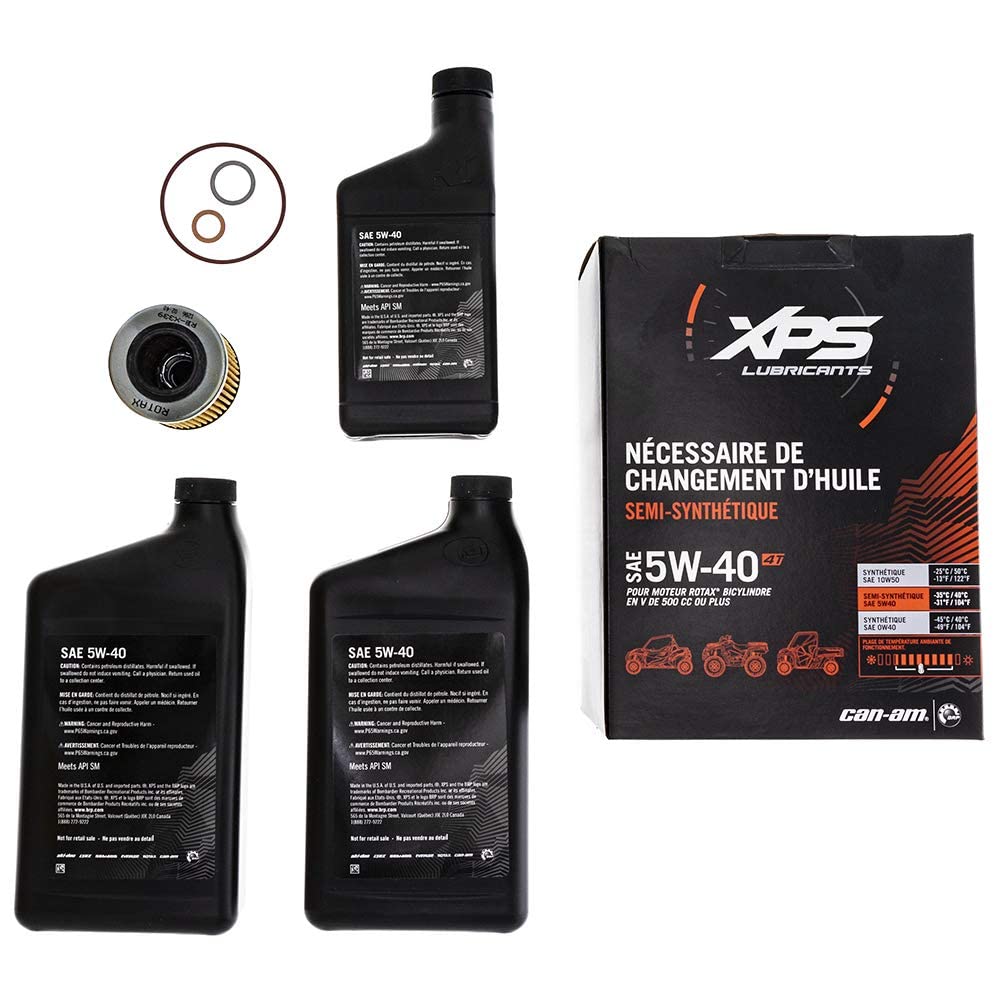 CAN-AM ATV/SXS 4T 5W-40 Synthetic Blend Oil Change Kit for Rotax 500 cc or more V-Twin engine