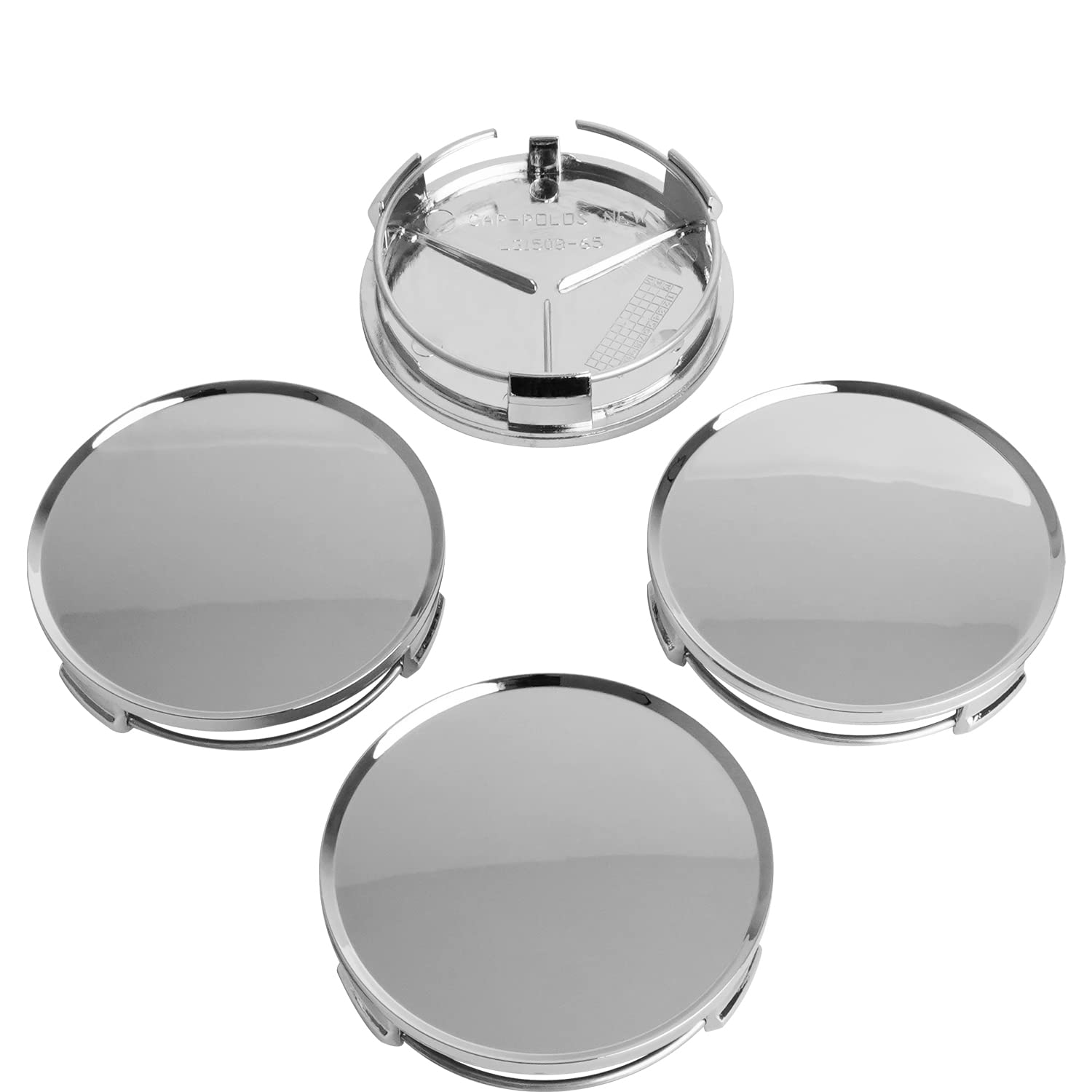 Kitspro 2.9Inch 75Mm Wheel Center Caps, Pack Of 4 (Chrome, Outer 75Mm, Inner 73Mm)