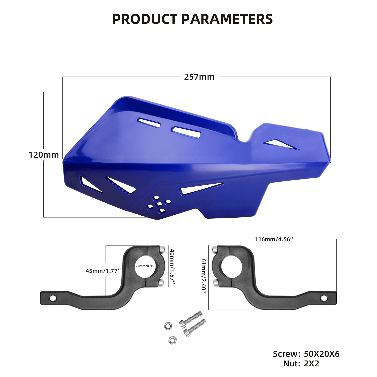 PRO CAKEN Universal 7/8'' 22mm and 1 1/8'' 28mm Handle Bar Hand Guards Nylon Bracket for Dirt Bike Motocross ATV for SX SXF EXC
