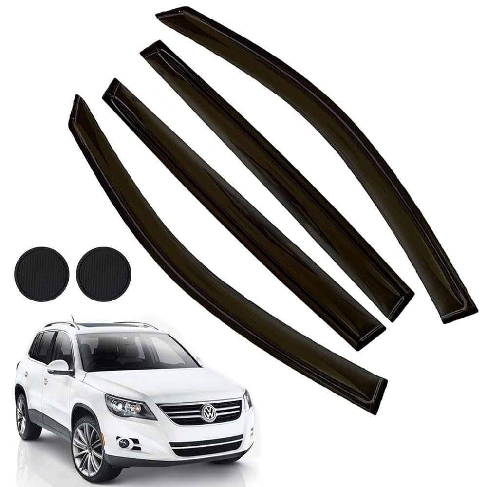 Rain Guards For Volkswagen Vw Tiguan 2018-2023, Tape-On Side Window Deflectors For Volkswagen Tiguan, Window Visors For Volkswag