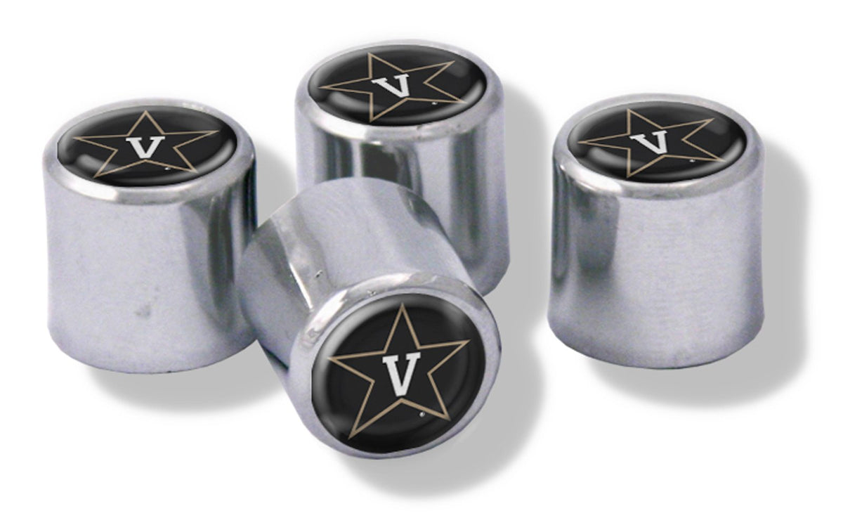 NCAA Vanderbilt Commodores Metal Tire Valve Stem Caps, 4-Pack