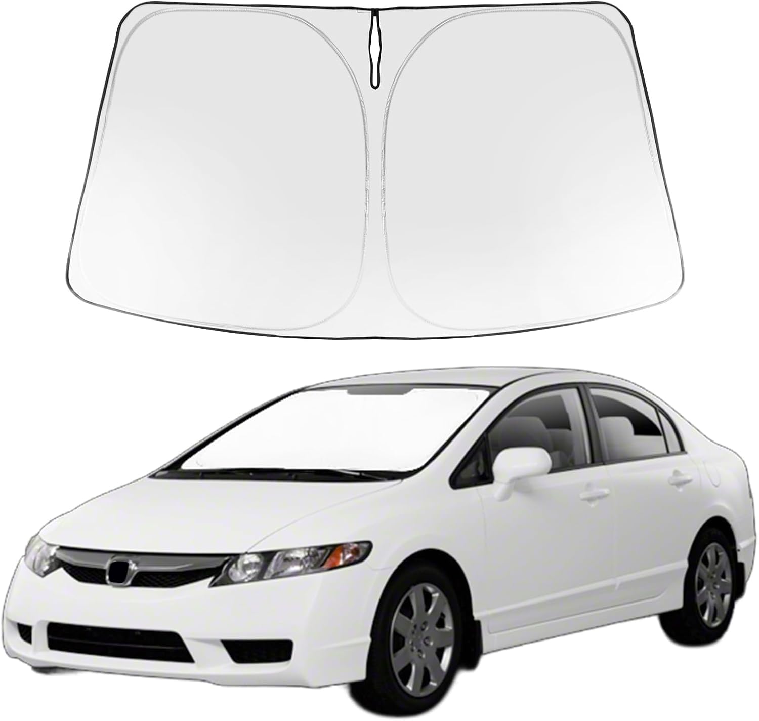 Proadsy 2025 Upgrade Windshield Sun Shade Custom Fit 2006-2011 Honda Civic Foldable Front Sunshade Protector Sun Visor Blocks Uv