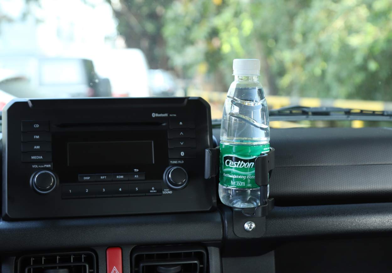 Yoctm 2 In 1 Cup Holder Phone Mount For Suzuki Jimny Jb64 Jb74W 2019 2020 2021 2022 2023 2024 Car Mount Phone Holder Multifunction Water Cup Drink Stand Bracket Black