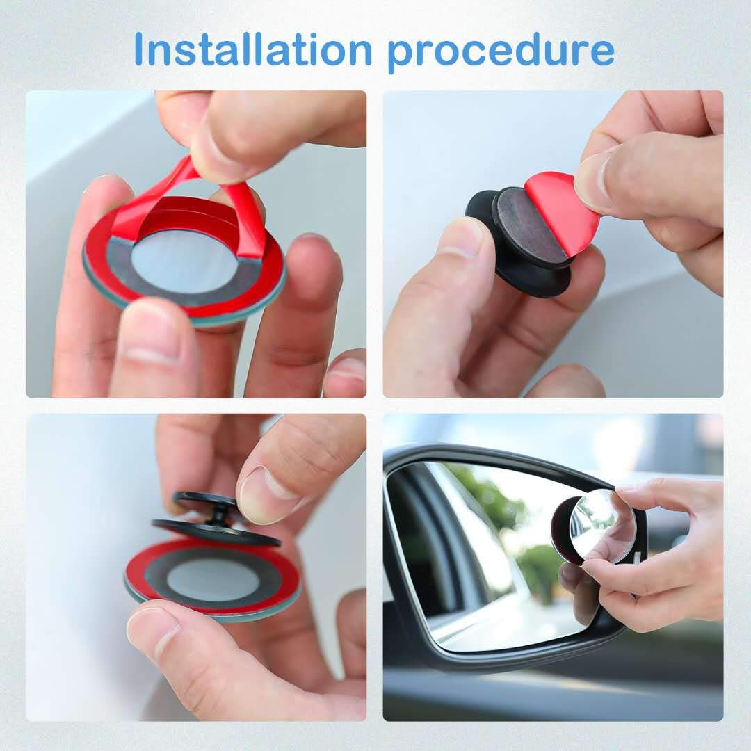 Cuncui 2Pcs Blind Spot Mirror, 360 Degree Adjustabe Hd Glass, 2' Round Hd Glass Convex Rear View Mirror, For Any Car, Van, Suv And Trucks.