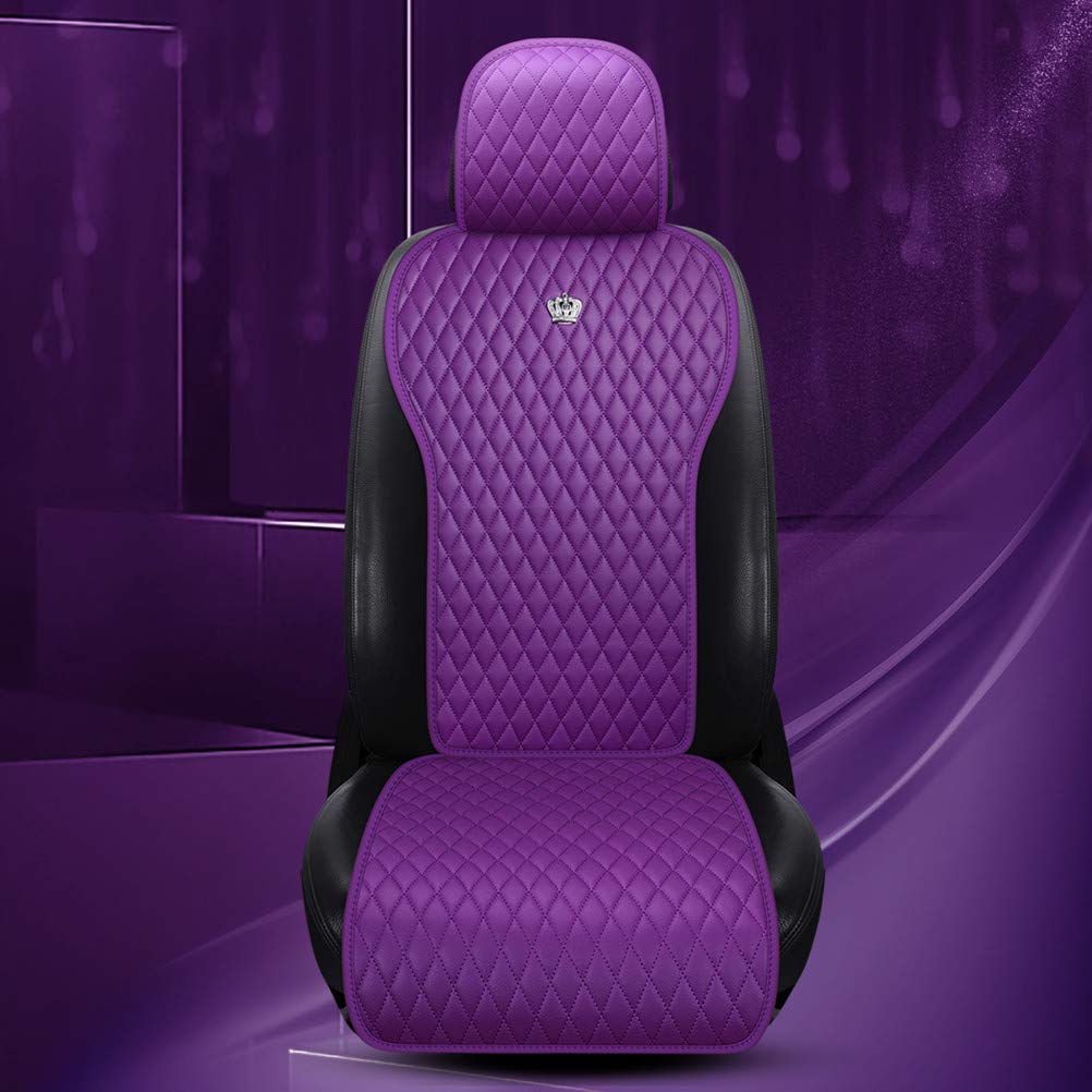Red Rain Universal Seat Covers for Cars Leather Seat Cover with Crown Purple Car Seat Cover 2/3 Covered 11Pcs Fit Car/Auto/Truck