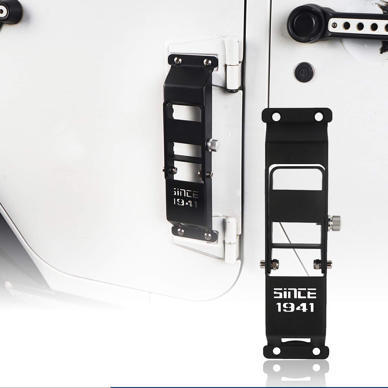 V8 GOD JK Wrangler Door Hinge Steps Foot Peg W/Since 1941 Sign for Jeep Wrangler 2007-2018 JK & JKU- 1PC