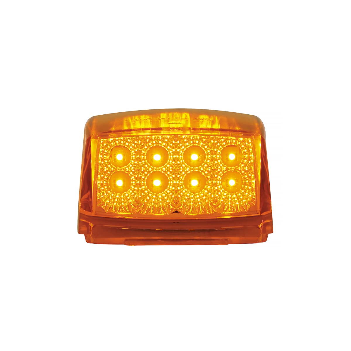 United Pacific 39527 17Led Reflector Square Cab Light, Polycarbonate Lens, Reflective Chrome Inner Housing, Dot/Sae – Amber Led/Amber Lens – One Unit
